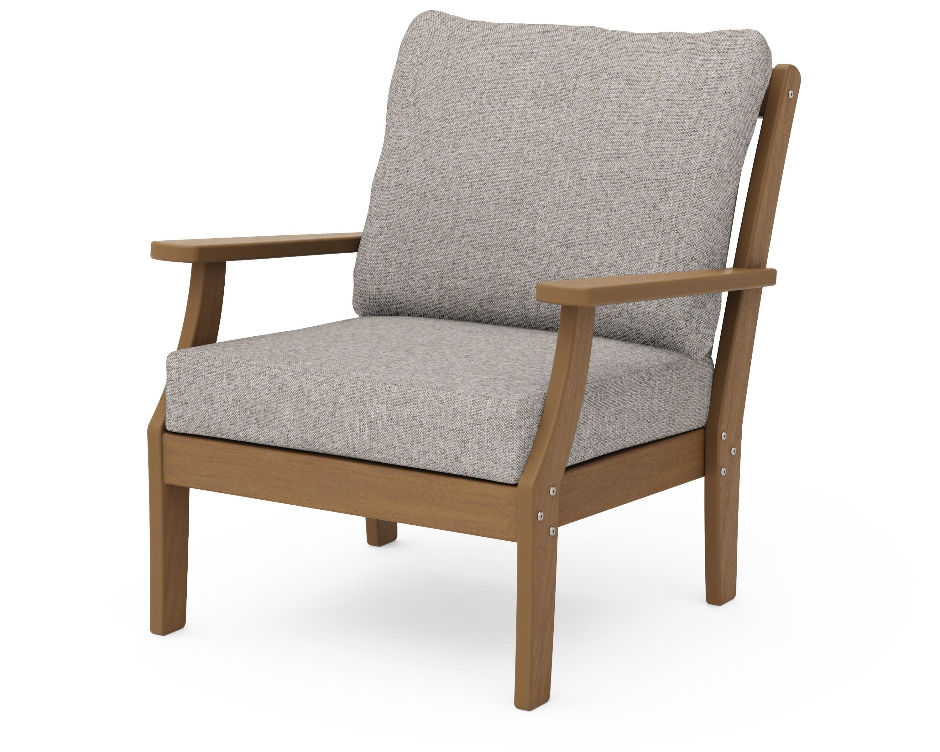 Braxton Deep Seating Chair in Natural / Weathered Tweed