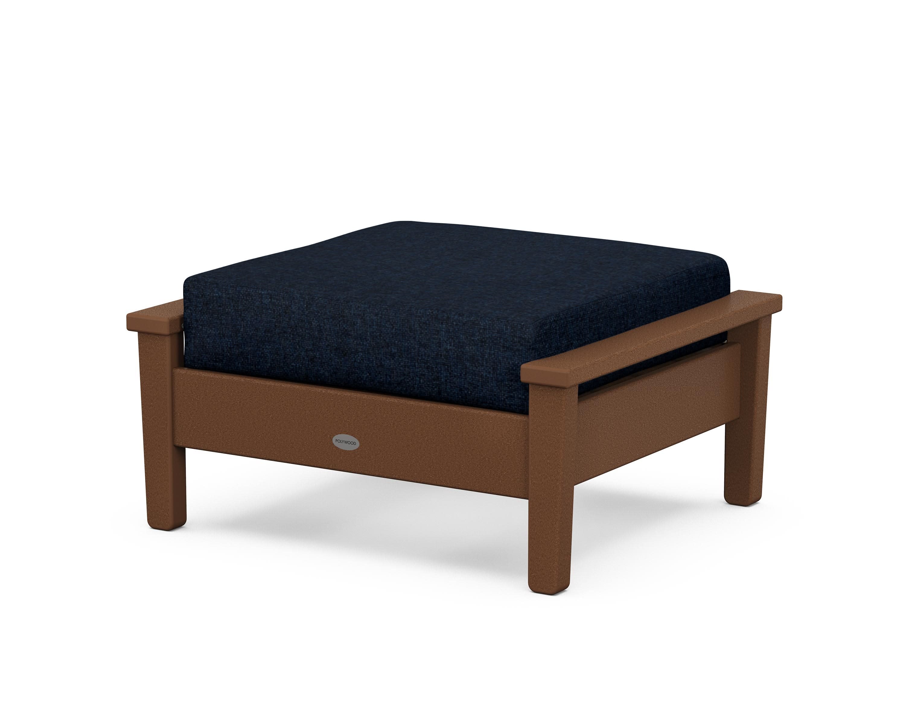 Prescott Deep Seating Ottoman in Teak / Marine Indigo