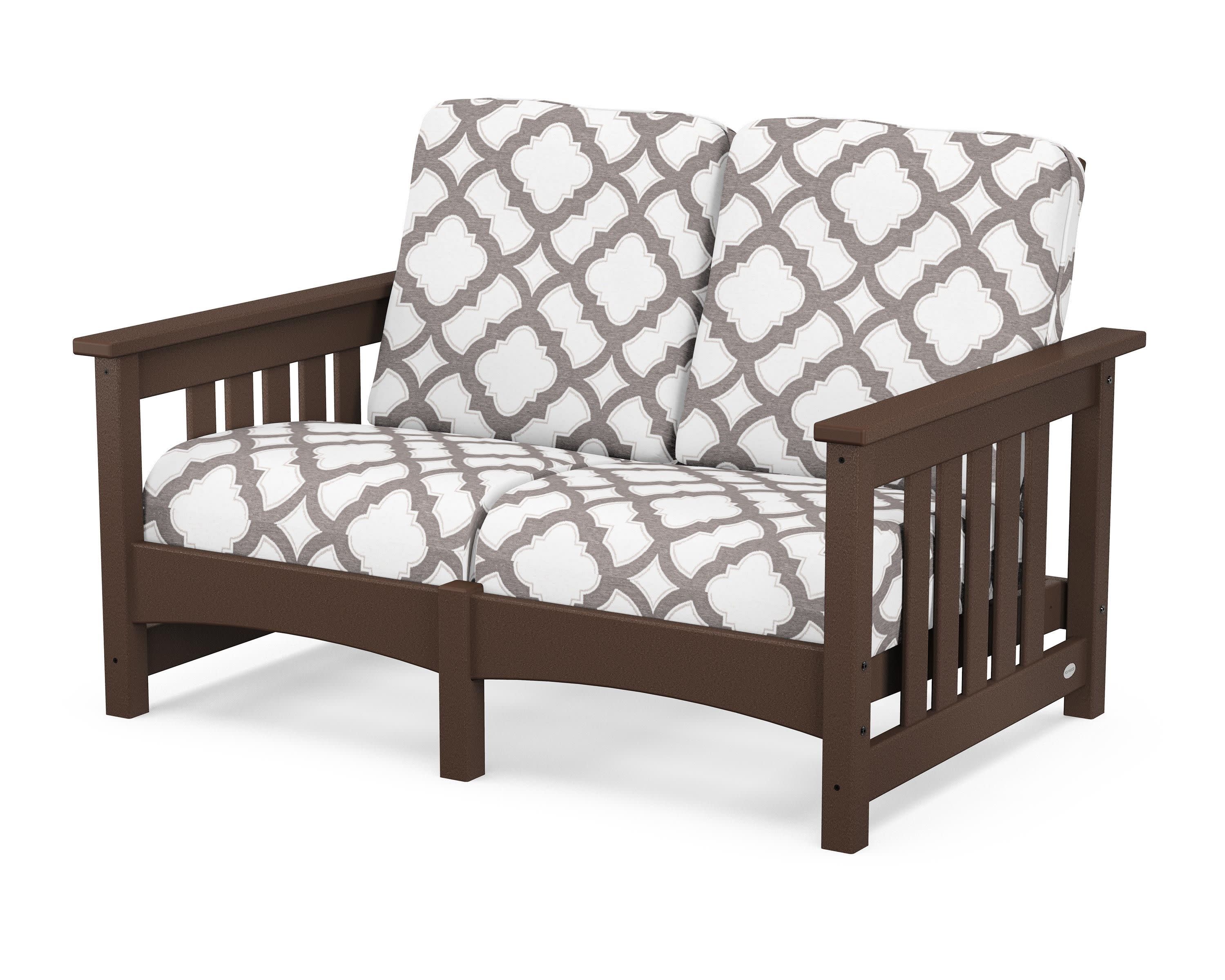 Club Mission Loveseat in Mahogany / Trellis Grey Mist