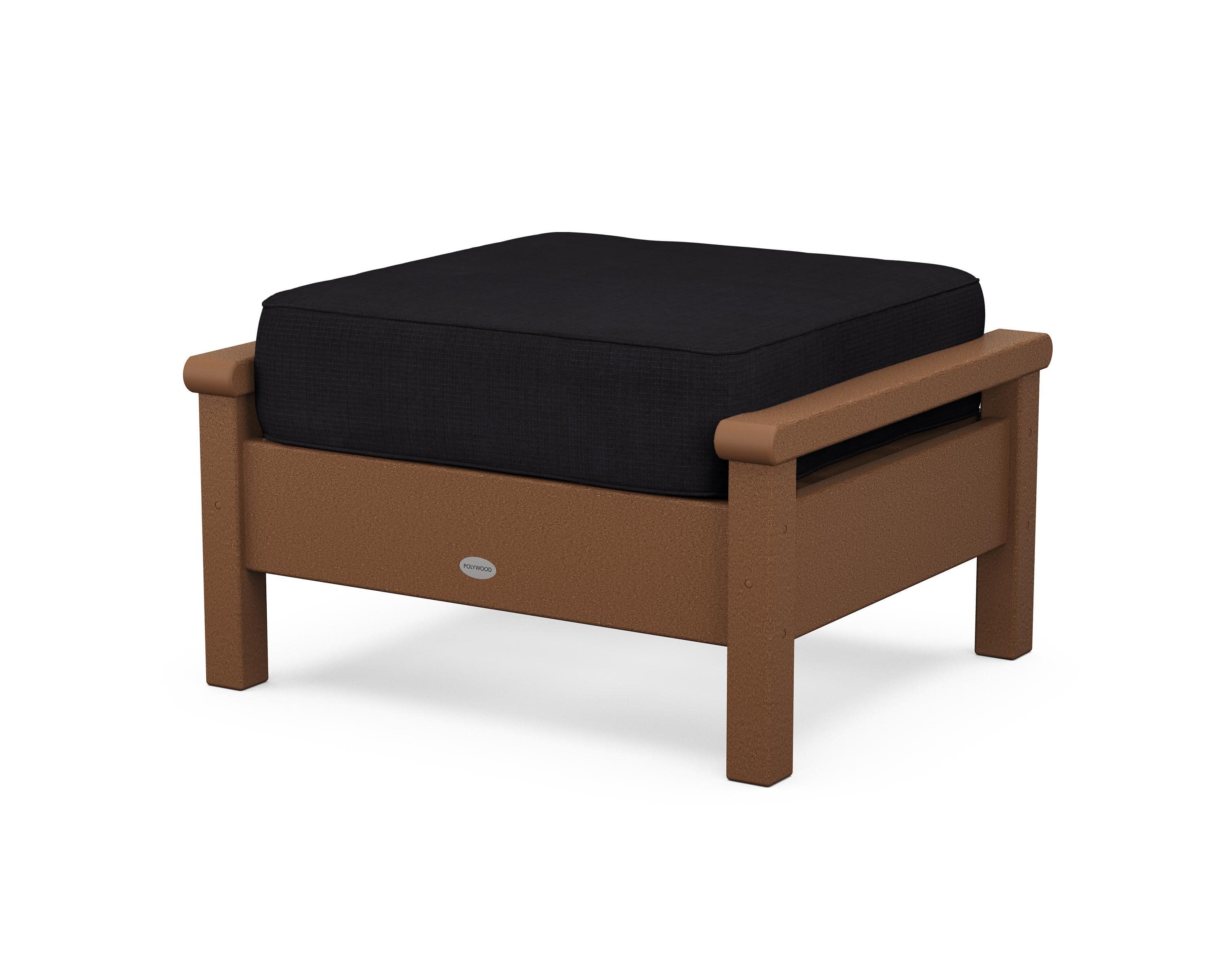 Harbour Deep Seating Ottoman in Teak / Midnight Linen
