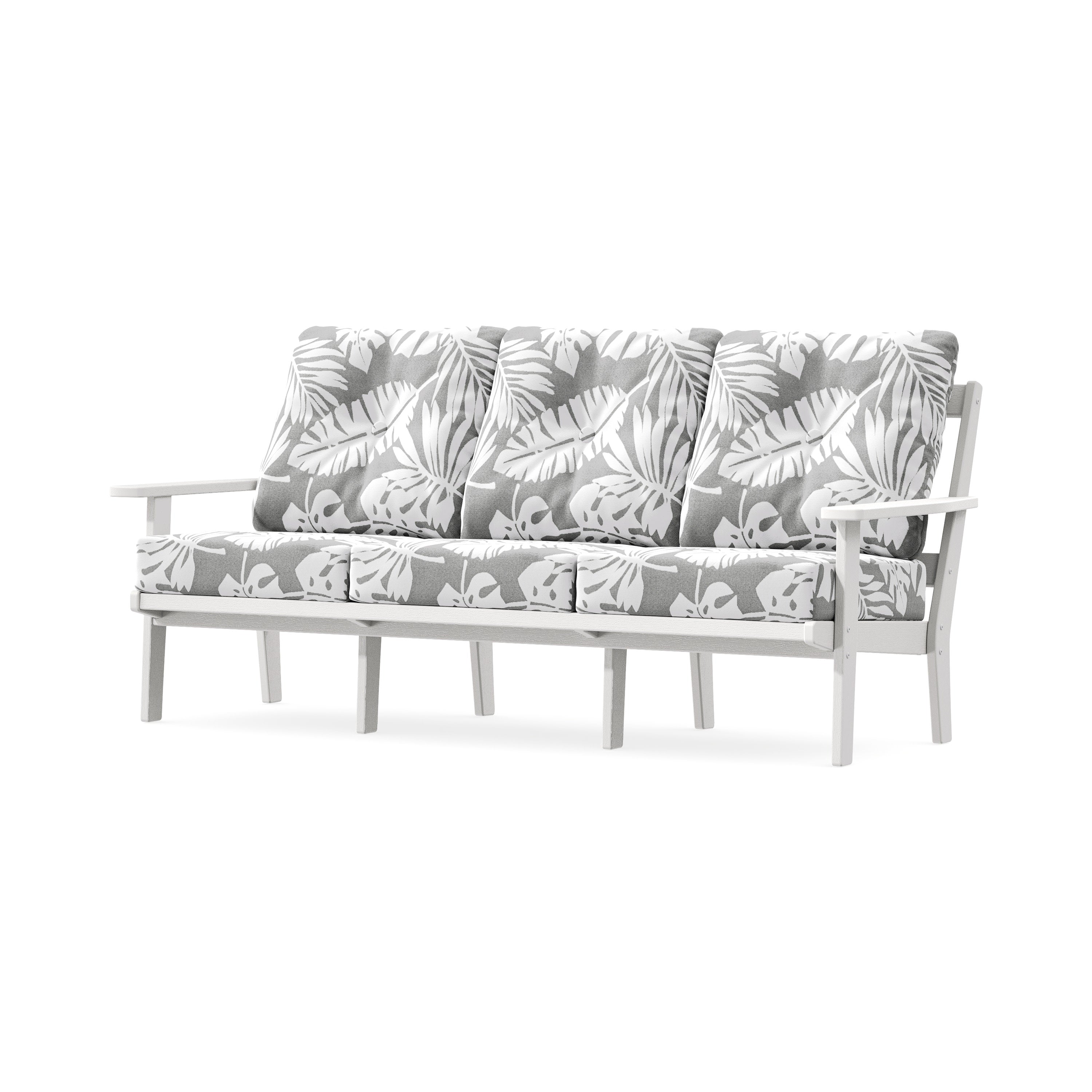 PrairieDeep Seating Sofa in Vintage White / Leaf Grey Mist