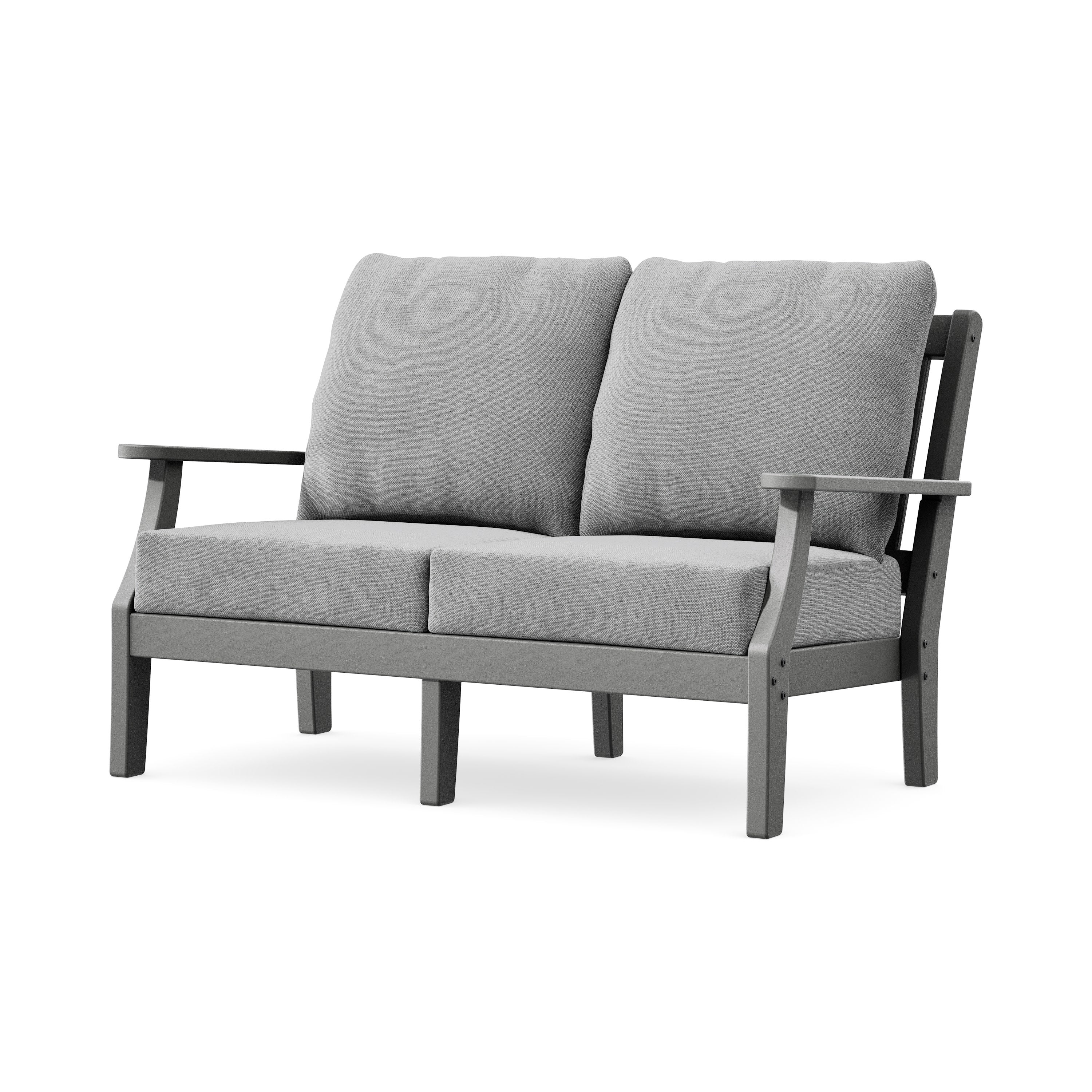 Chinoiserie Deep Seating Loveseat in Slate Grey / Grey Mist