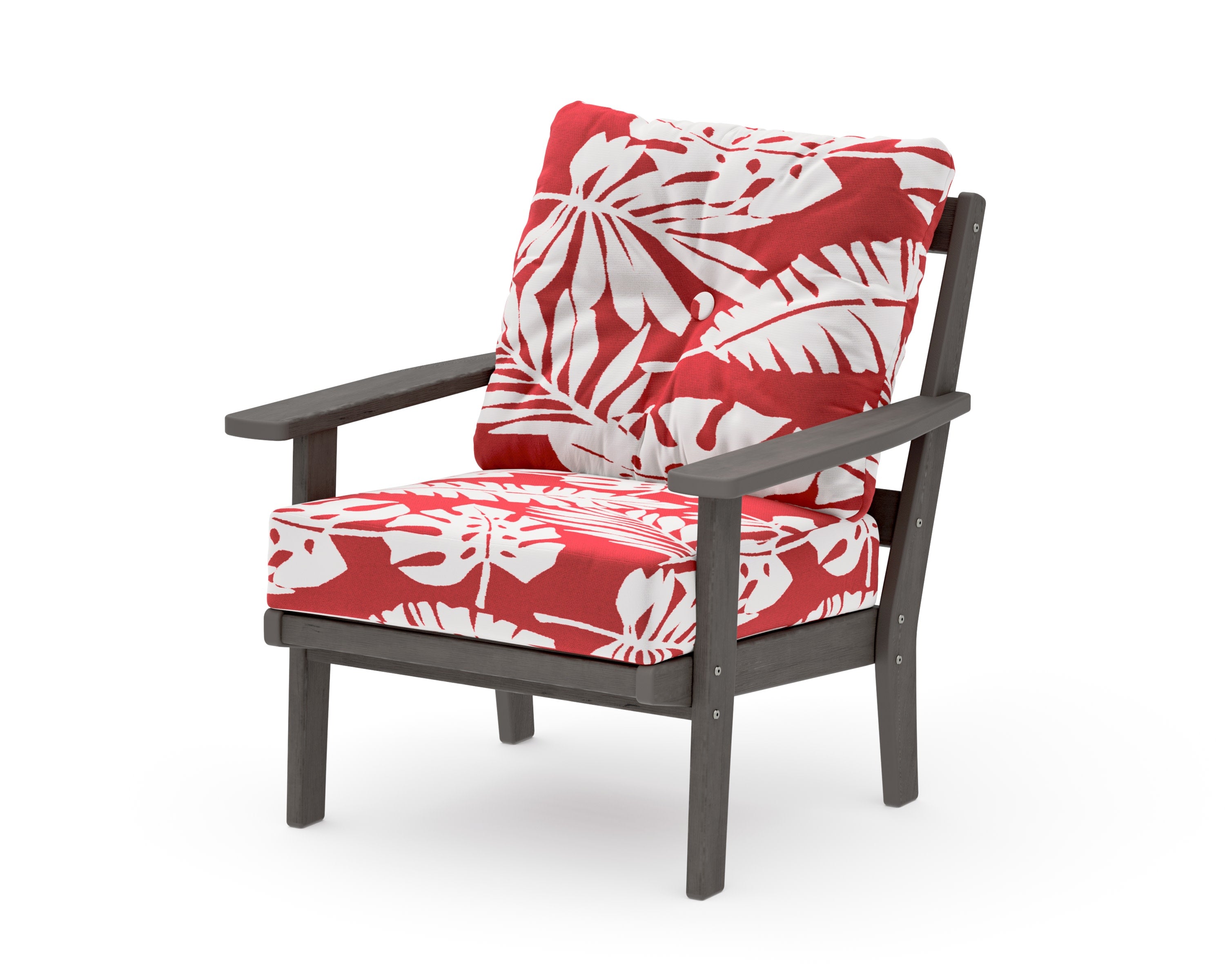 Prairie Deep Seating Chair in Driftwood / Leaf Crimson