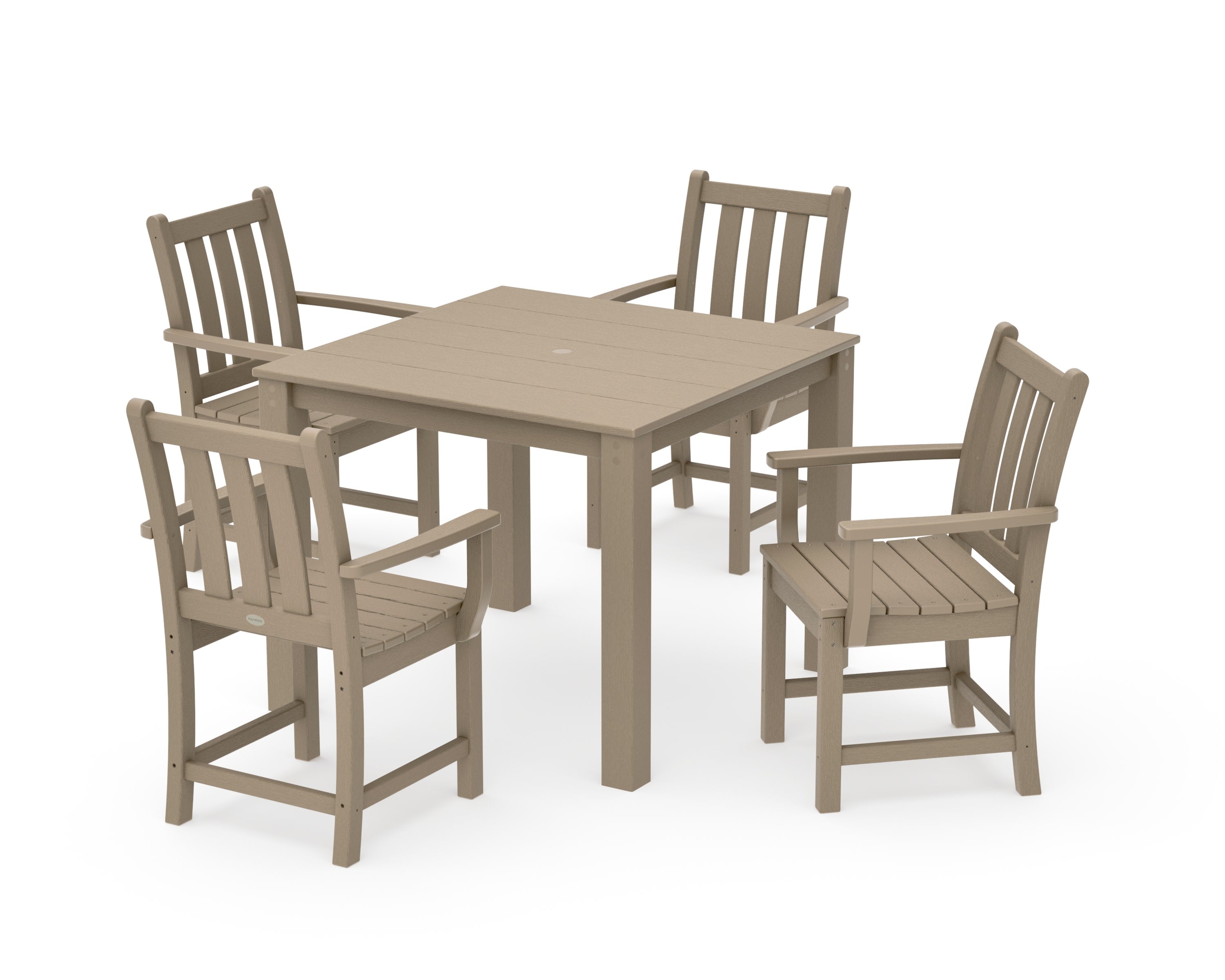 Traditional Garden 5-Piece Parsons Dining Set in Vintage Sahara