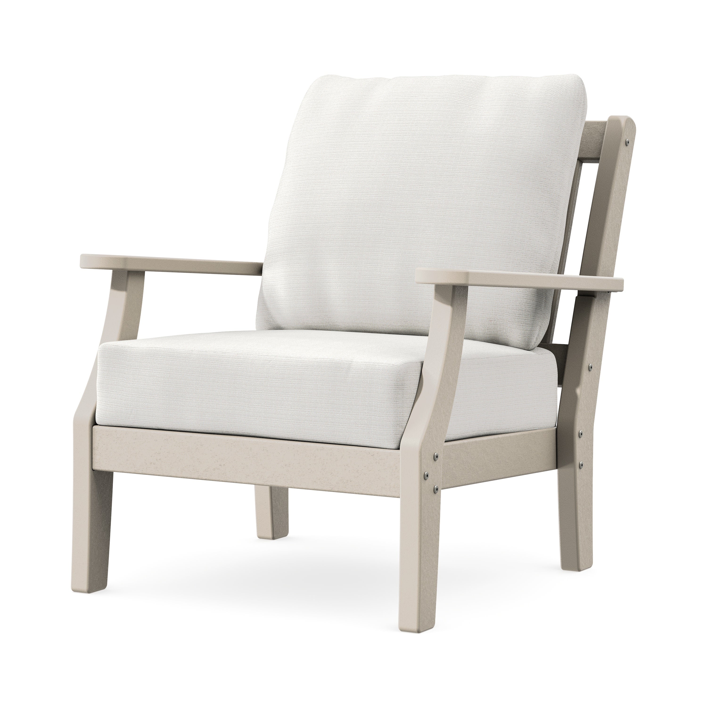 Chinoiserie Deep Seating Chair in Sand / Natural Linen