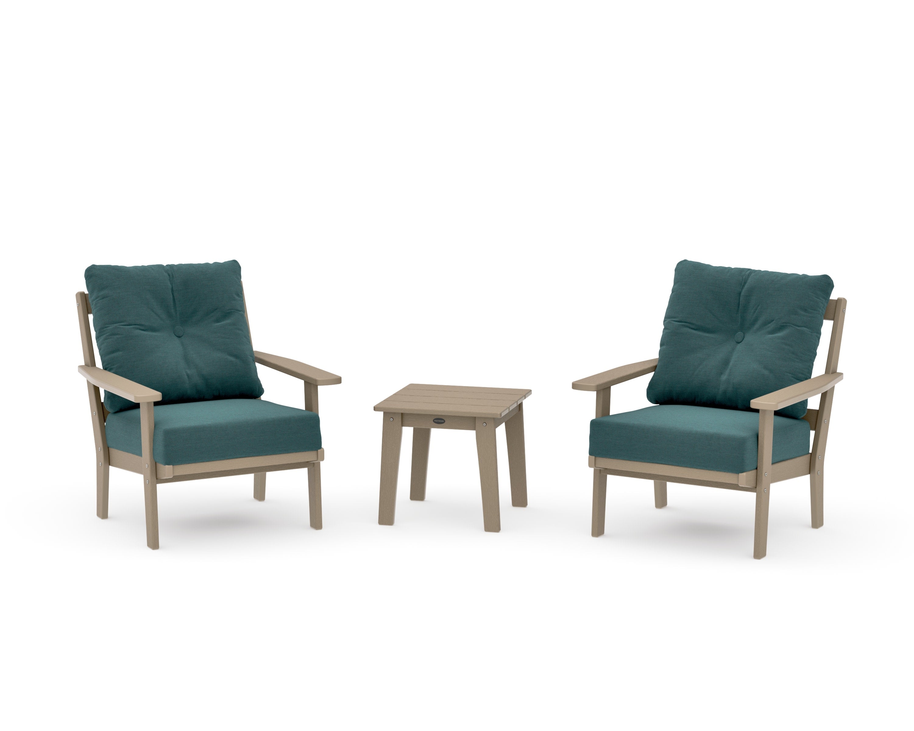 Oxford 3-Piece Deep Seating Set in Vintage Sahara / Ocean Teal