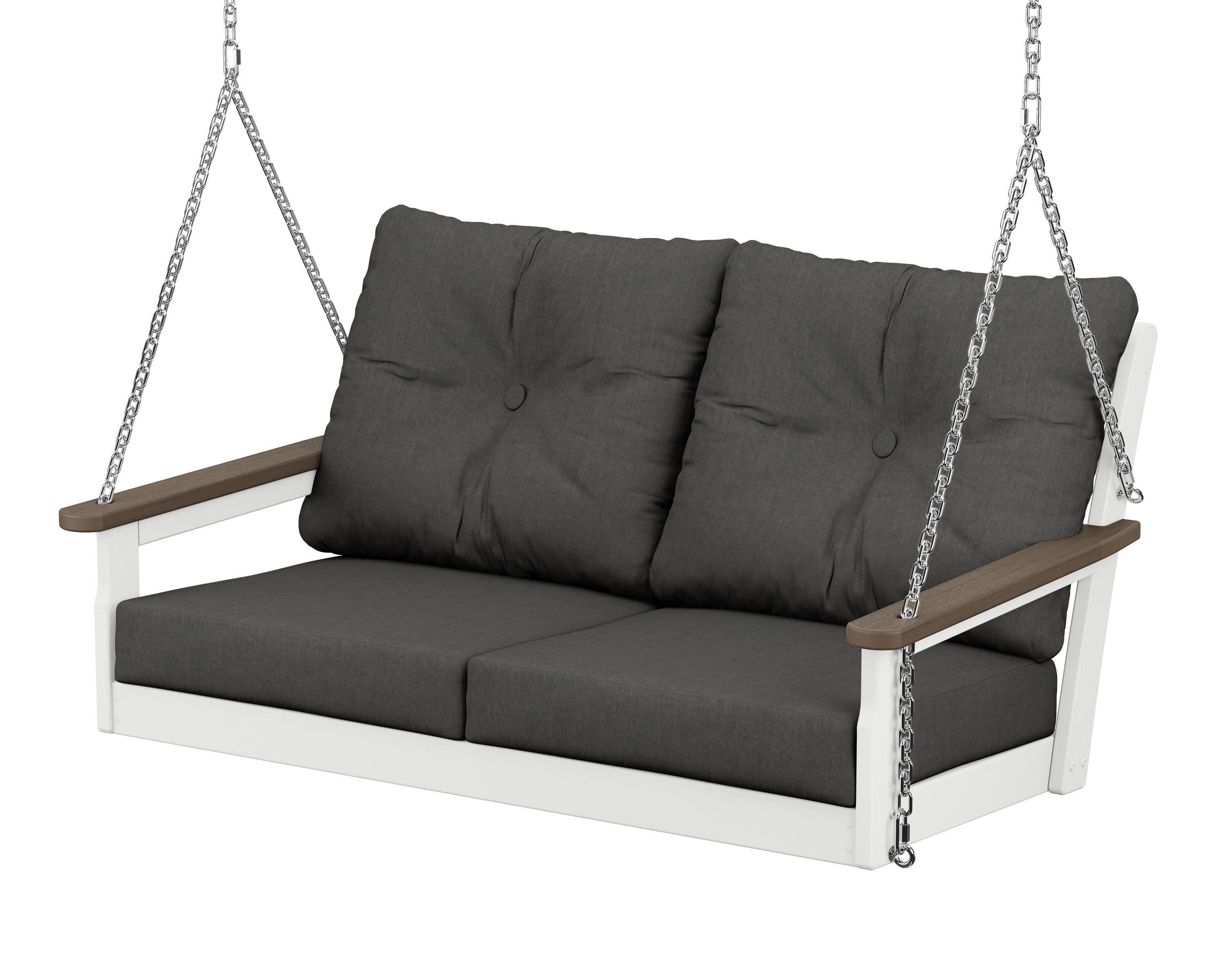 Vineyard Deep Seating Swing in White / Kona / Spectrum Carbon