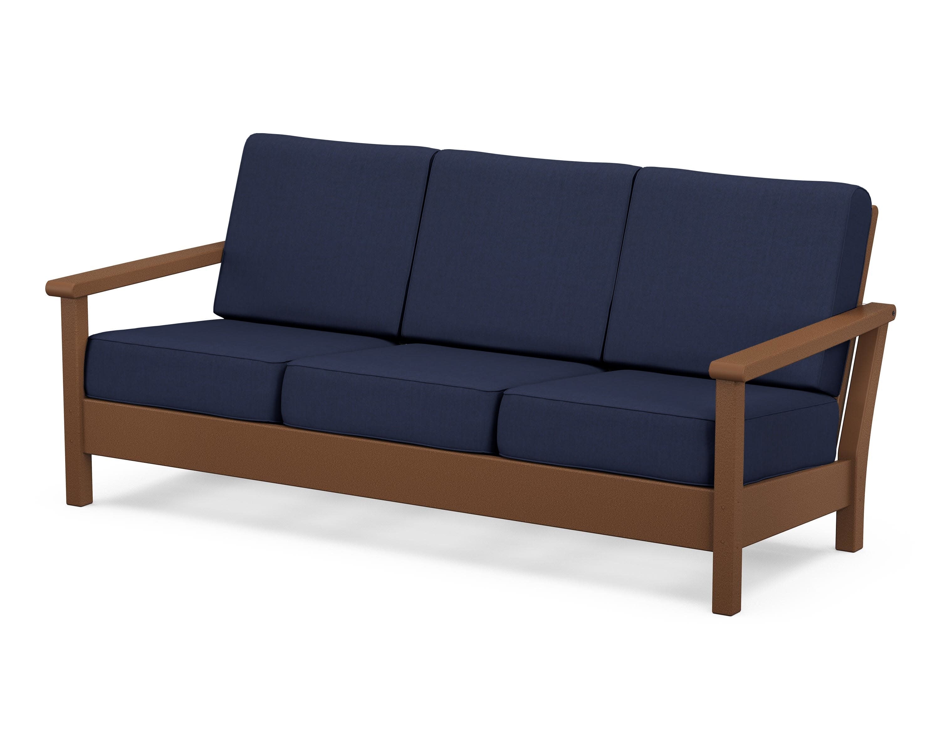 Harbour Deep Seating Sofa in Teak / Spectrum Indigo