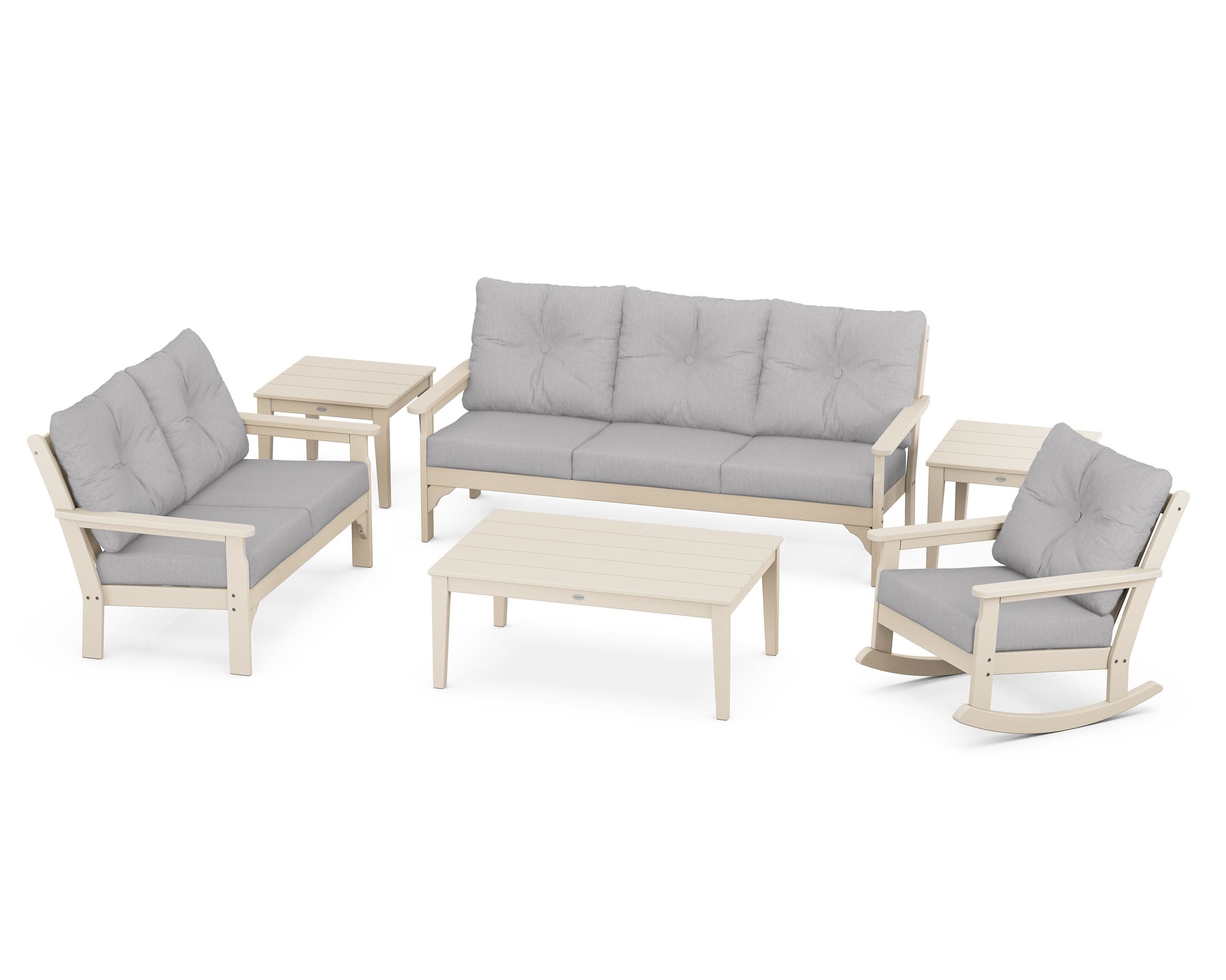 Vineyard 6-Piece Deep Seating Set in Sand / Granite