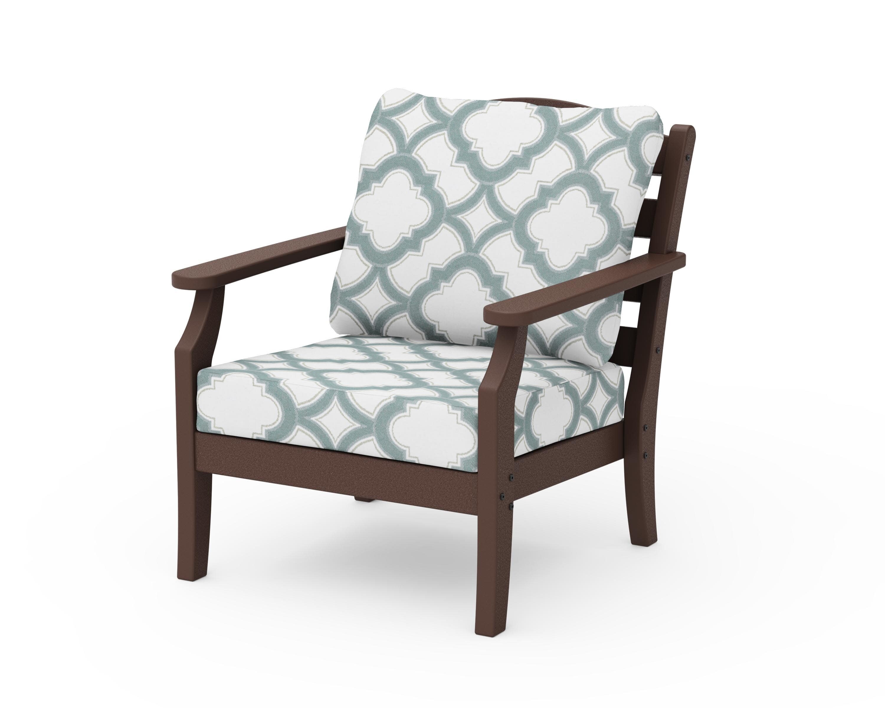 Savannah Deep Seating Chair in Mahogany / Trellis Glacier Spa