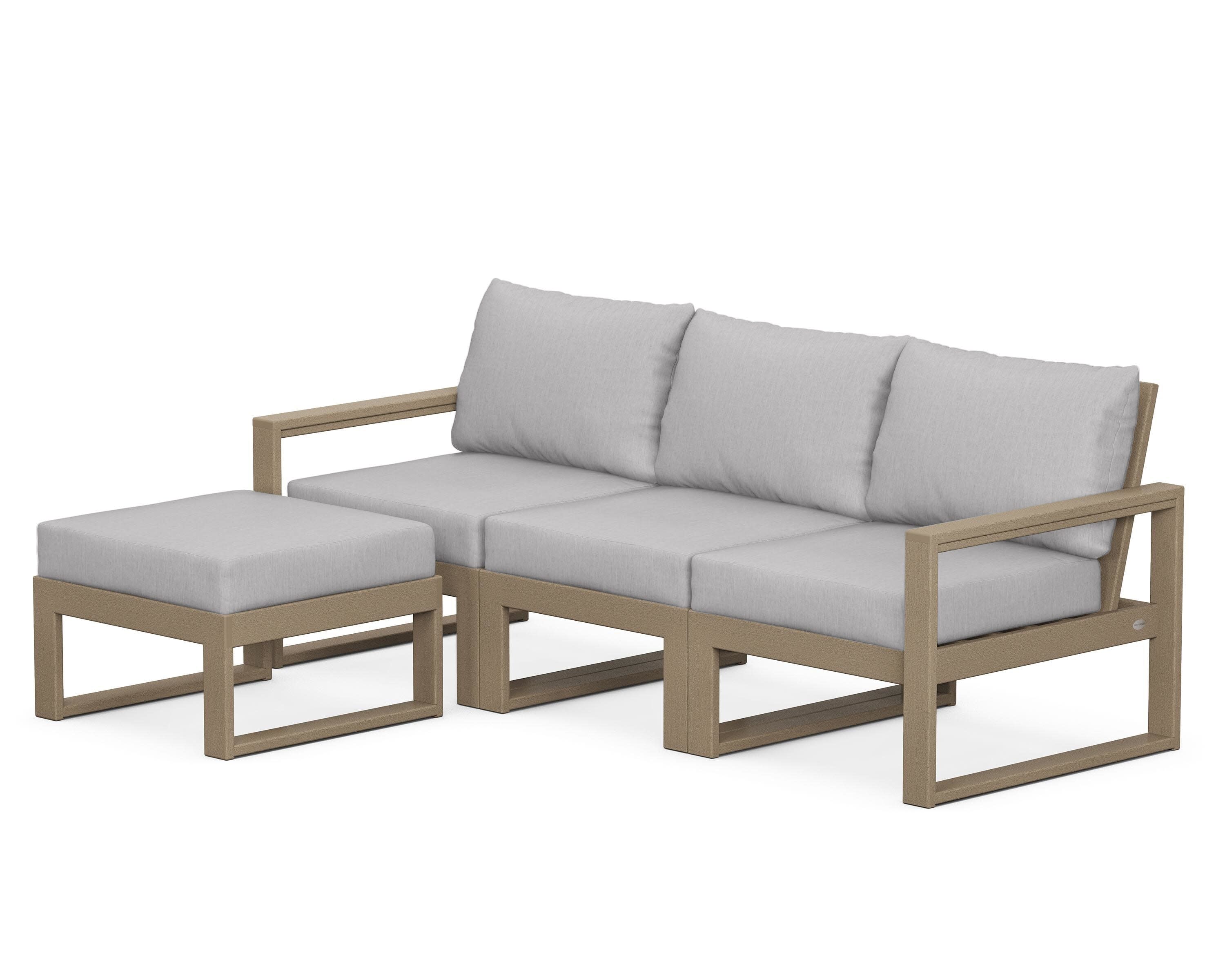 EDGE 4-Piece Modular Deep Seating Set with Ottoman in Vintage Sahara / Granite