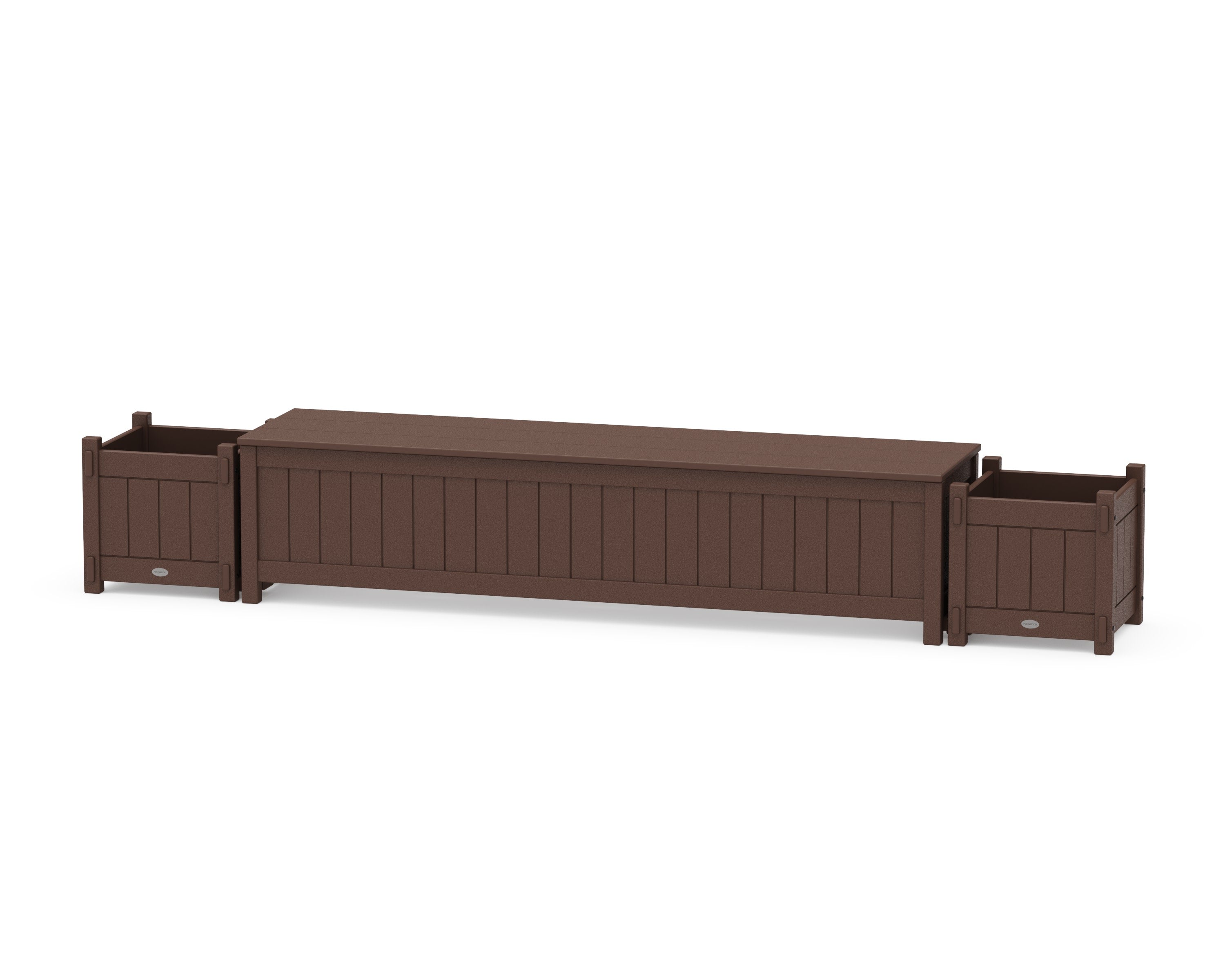 72" Vineyard Straight Planter Storage Bench Set in Mahogany