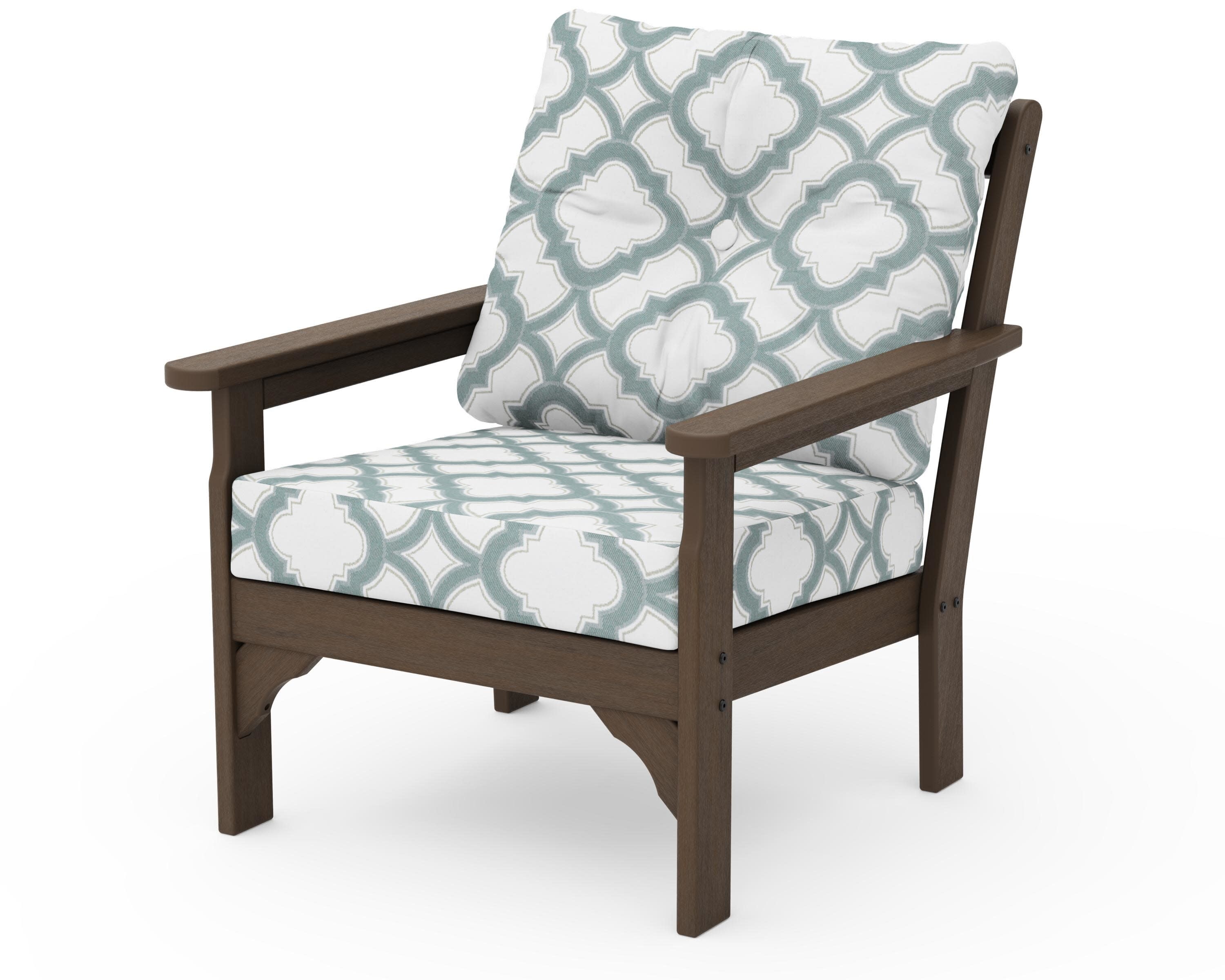 Vineyard Deep Seating Chair in Kona / Trellis Glacier Spa