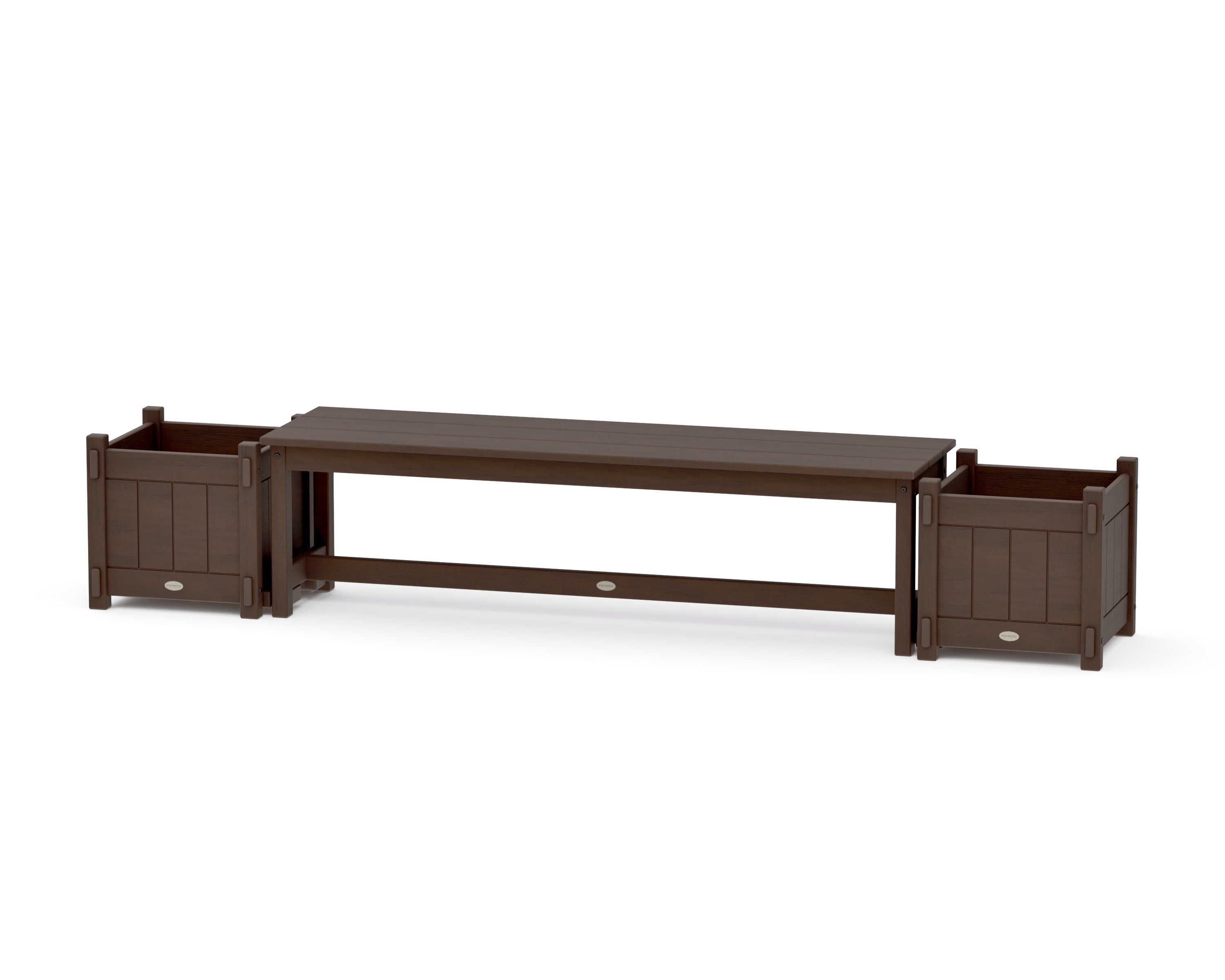 60" Vineyard Straight Planter Bench Set in Kona