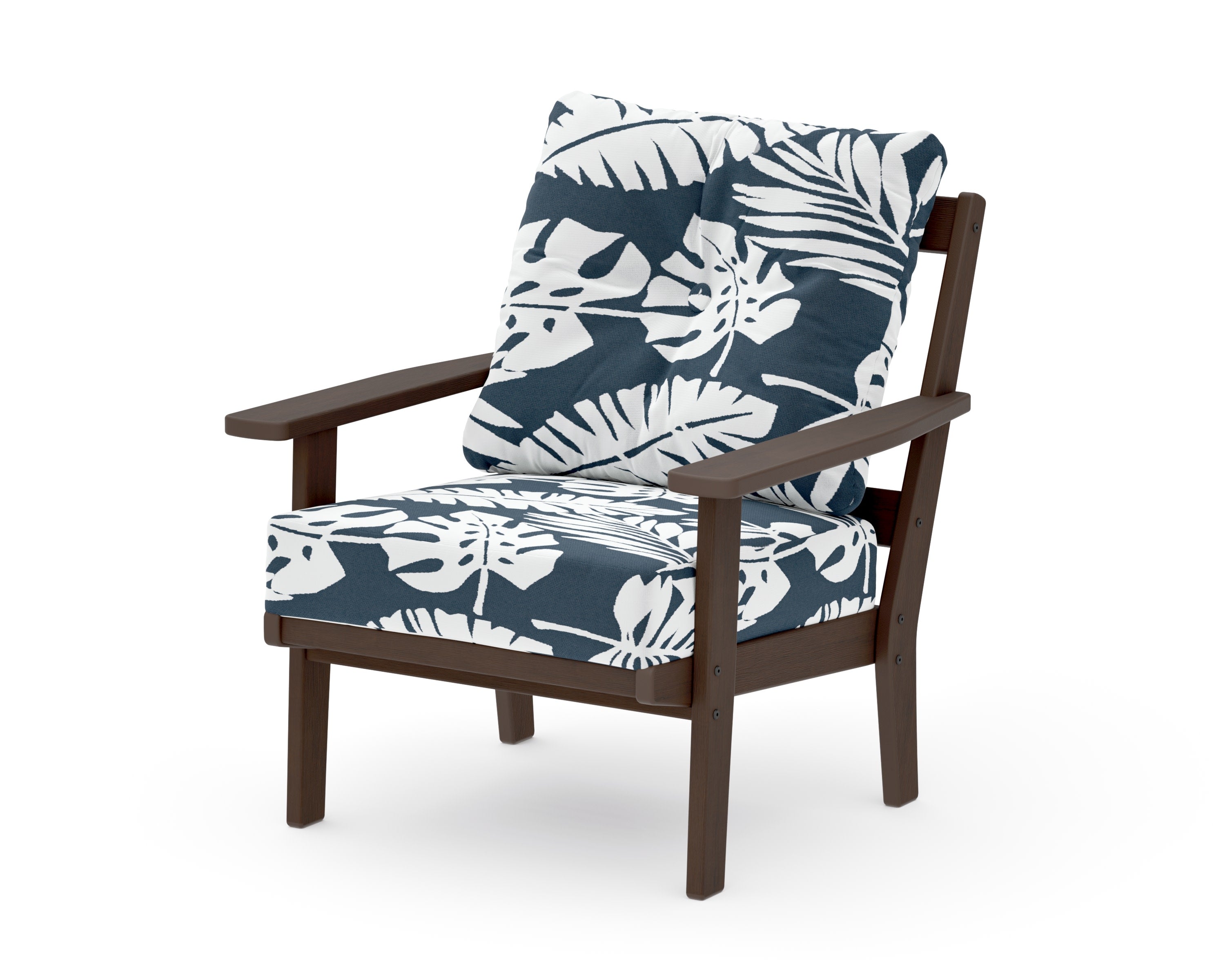Oxford Deep Seating Chair in Kona / Leaf Marine Indigo