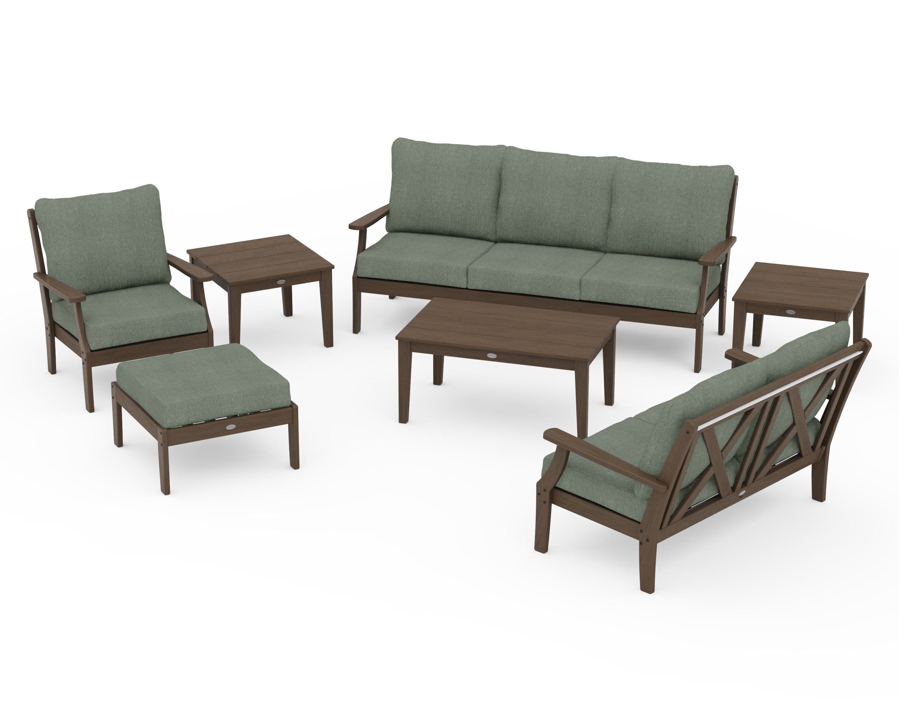 Braxton 7-Piece Deep Seating Set in Kona / Cast Sage