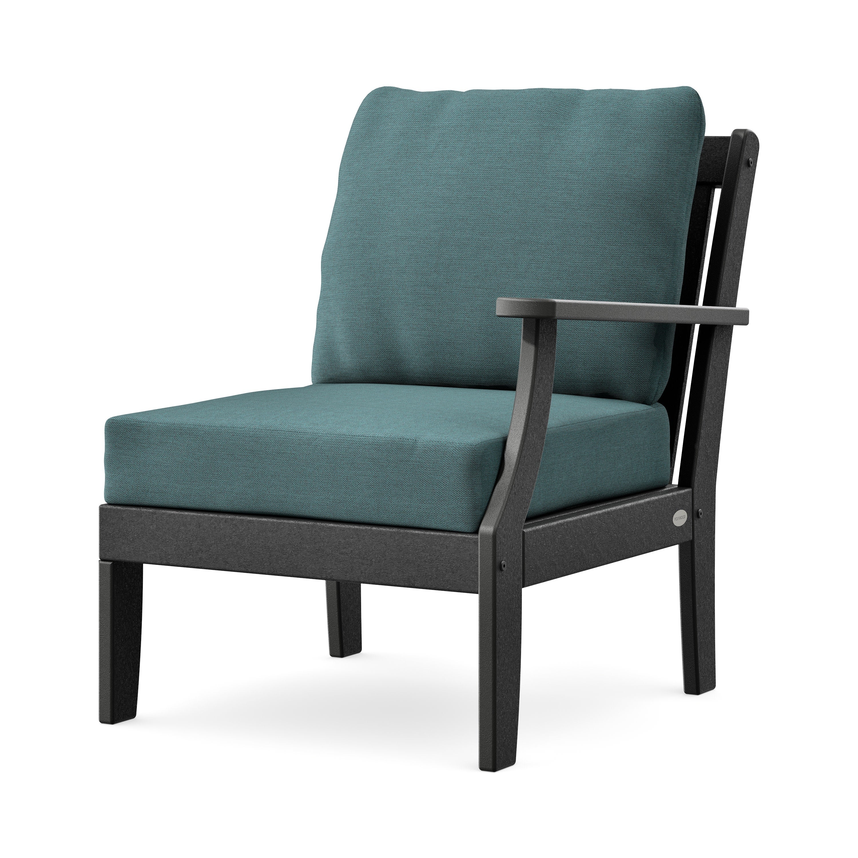 Braxton Modular Right Arm Chair in Black / Ocean Teal