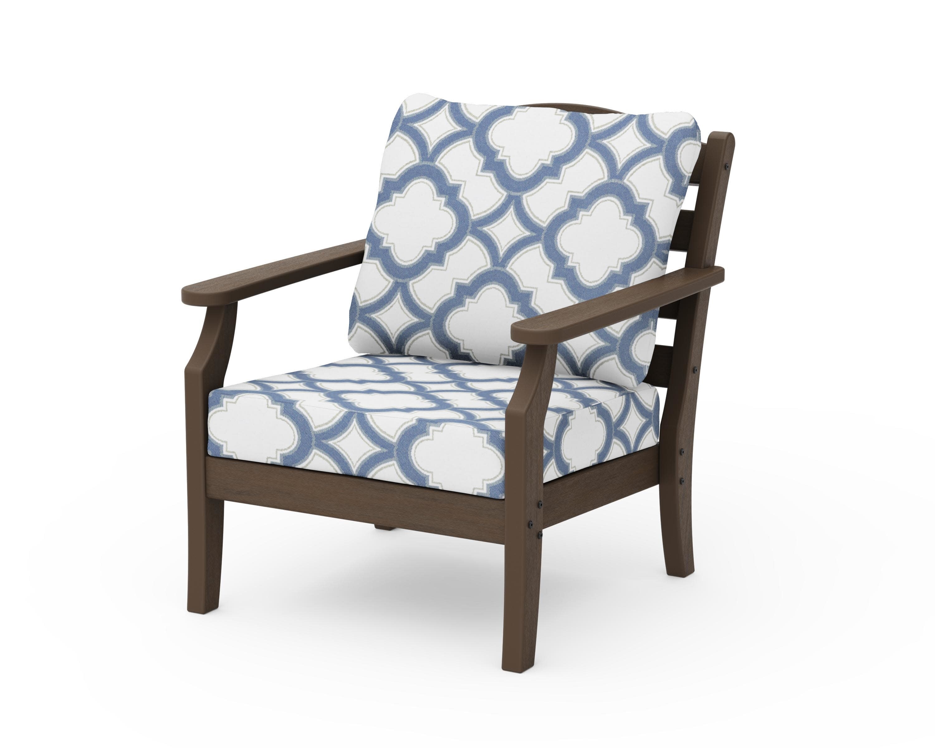 Savannah Deep Seating Chair in Kona / Trellis Sky Blue