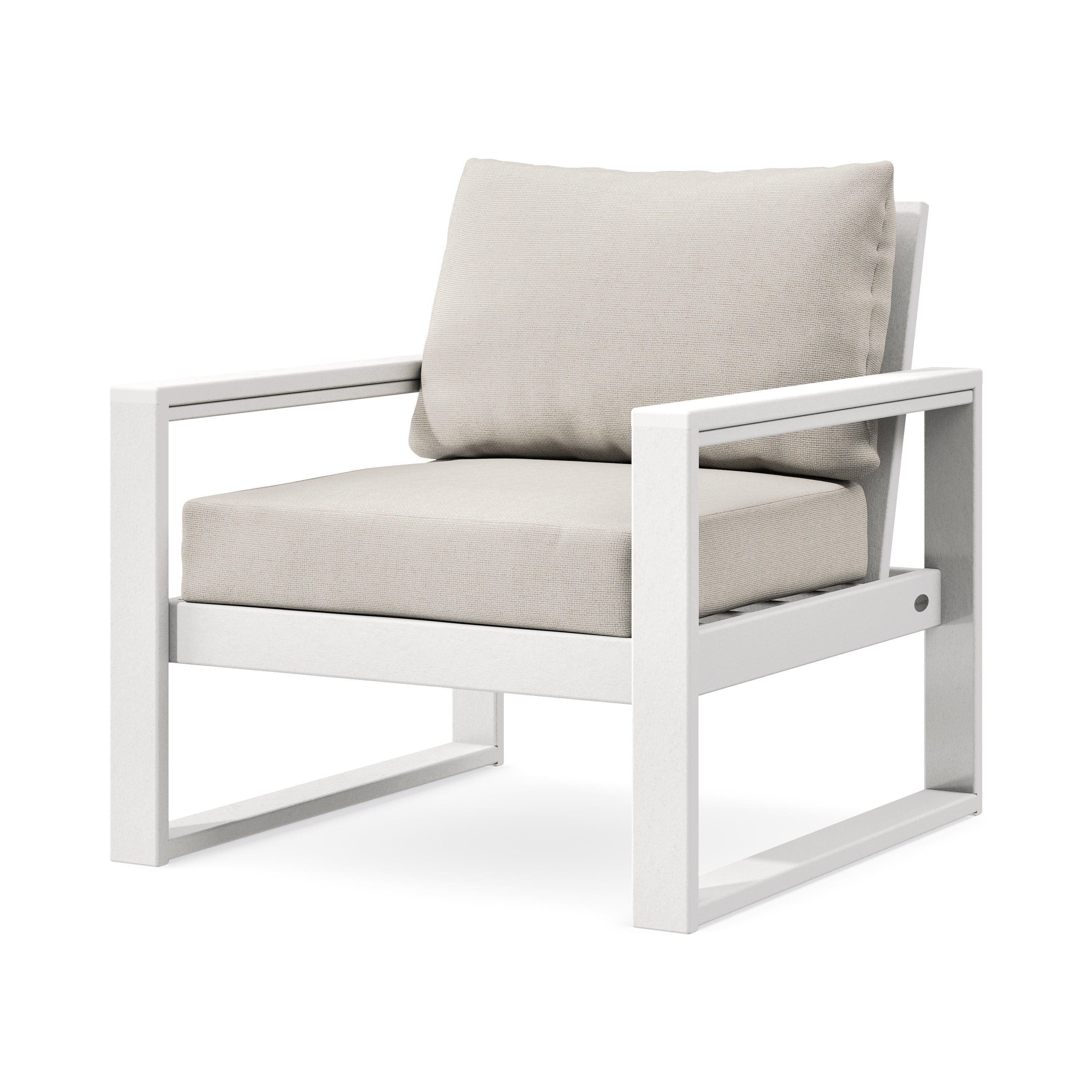 EDGE Club Chair in White / Dune Burlap