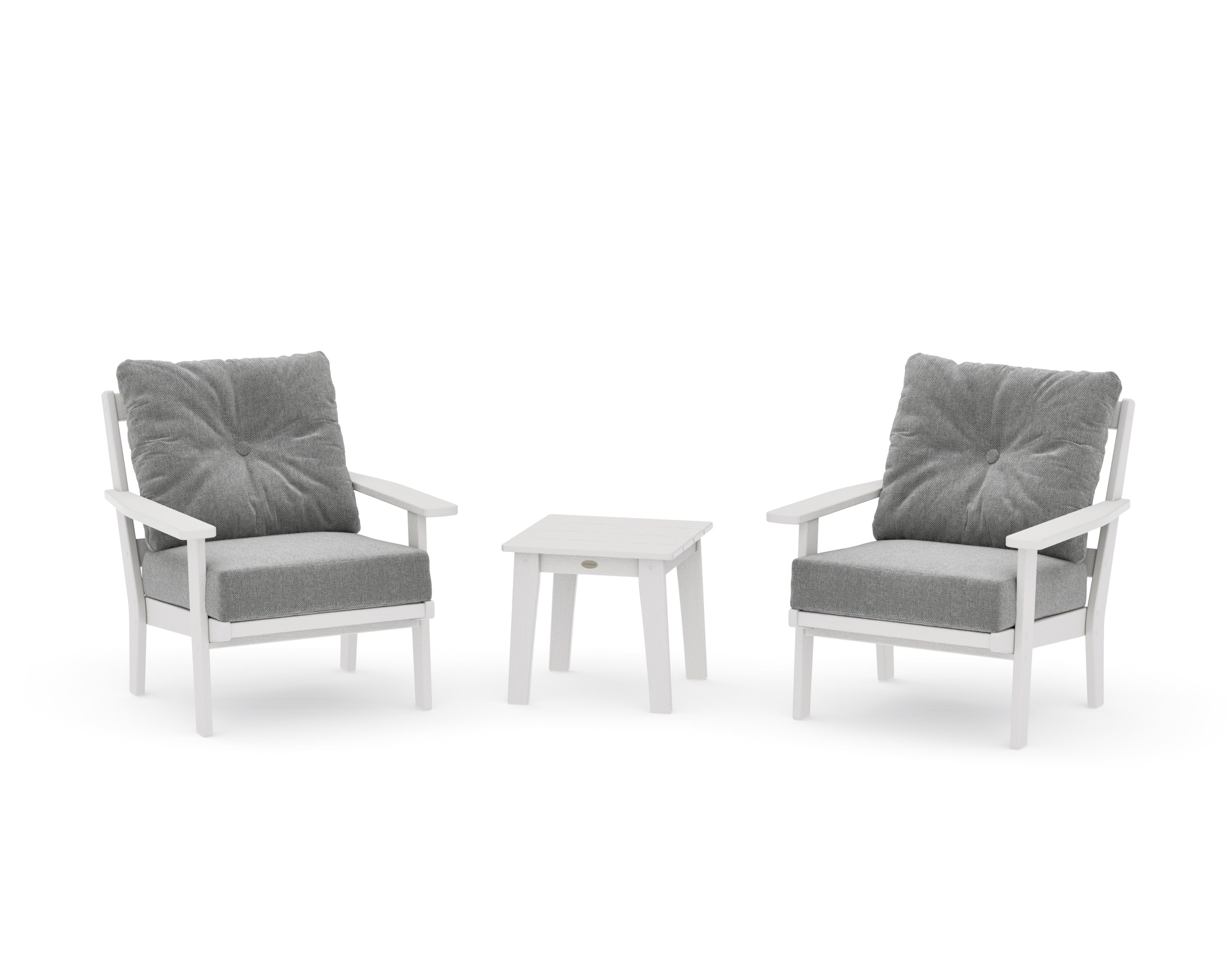 Prairie 3-Piece Deep Seating Set in Vintage White / Grey Mist
