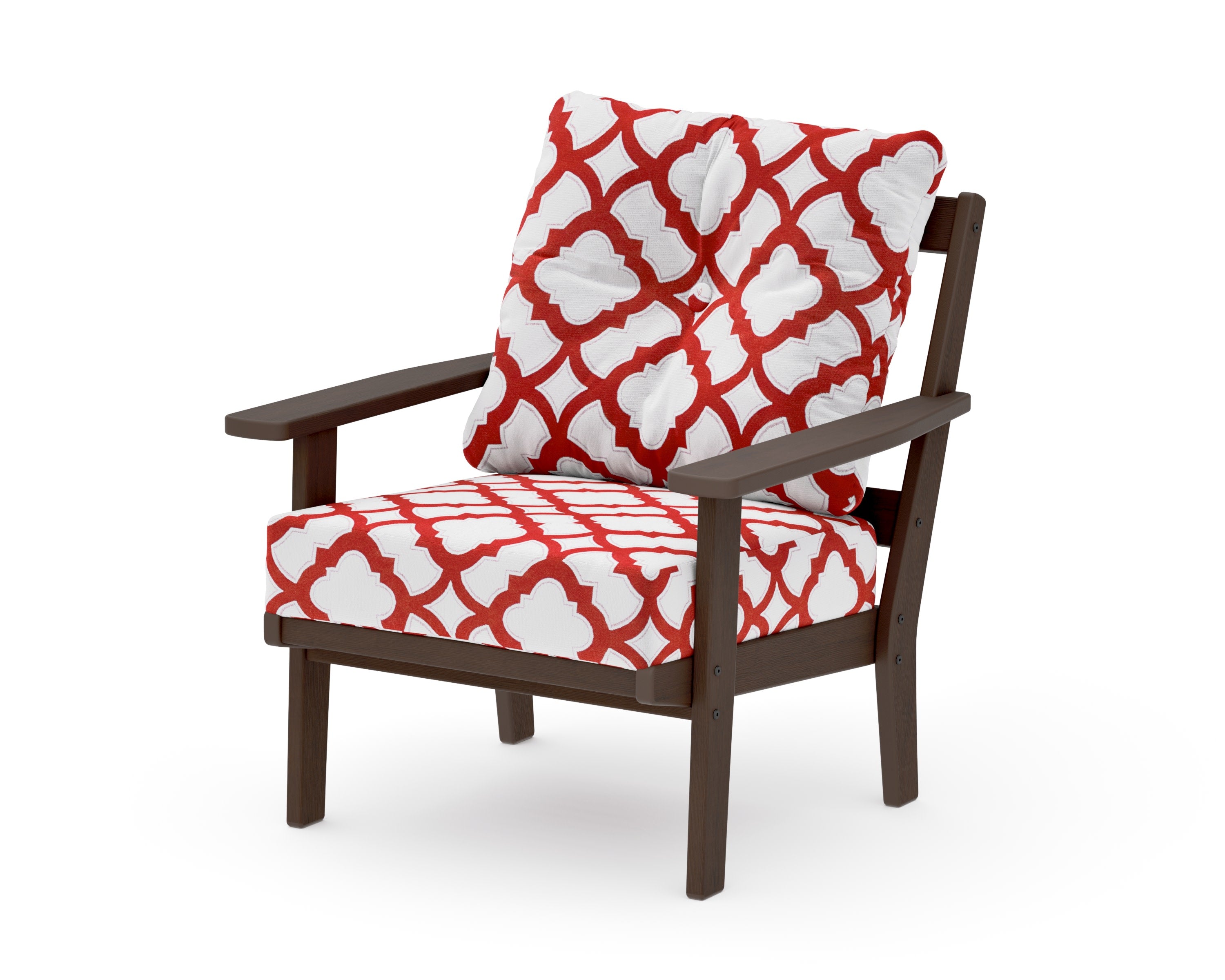 Oxford Deep Seating Chair in Kona / Trellis Crimson