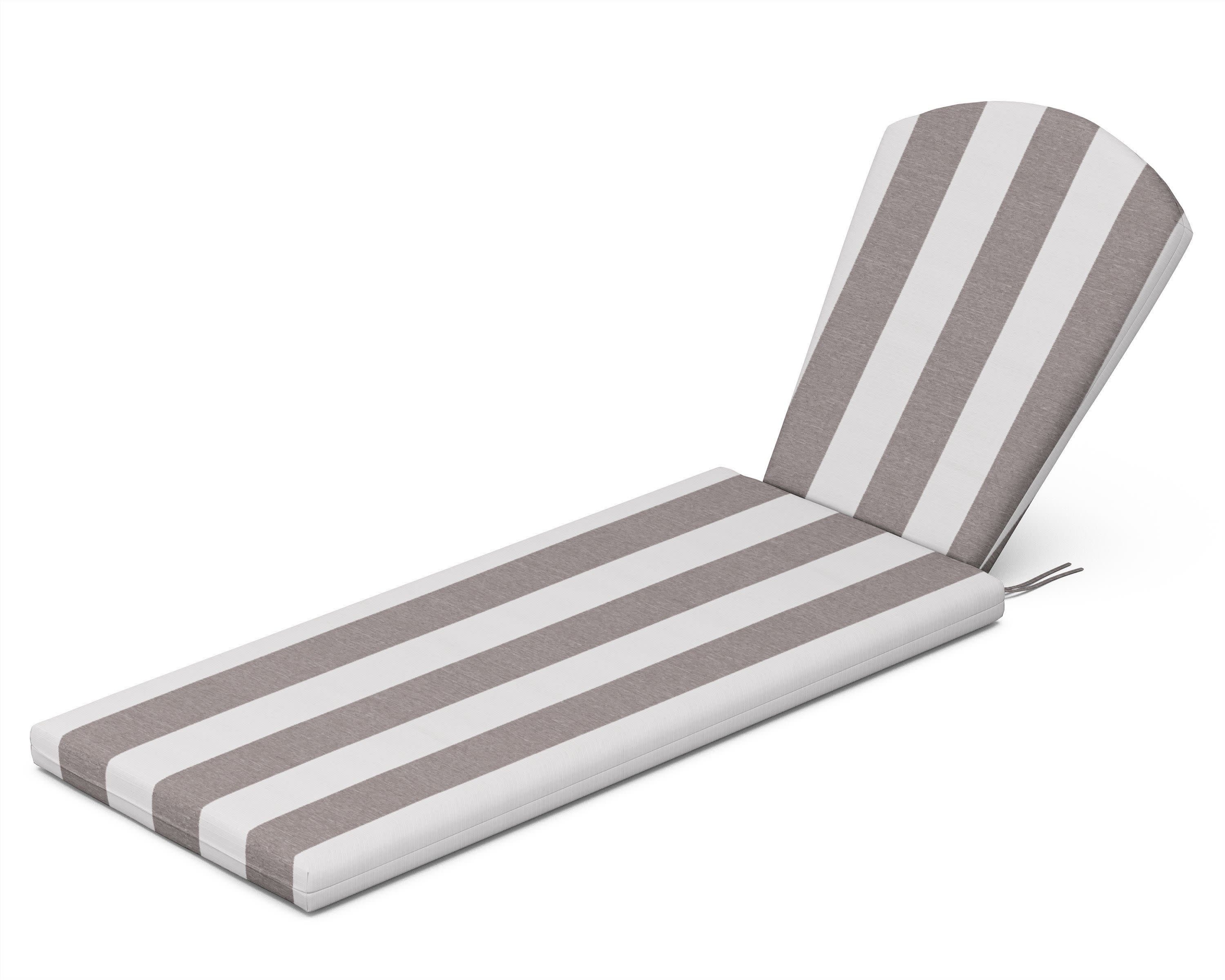 Chaise Cushion in Cabana Stripe Grey Mist