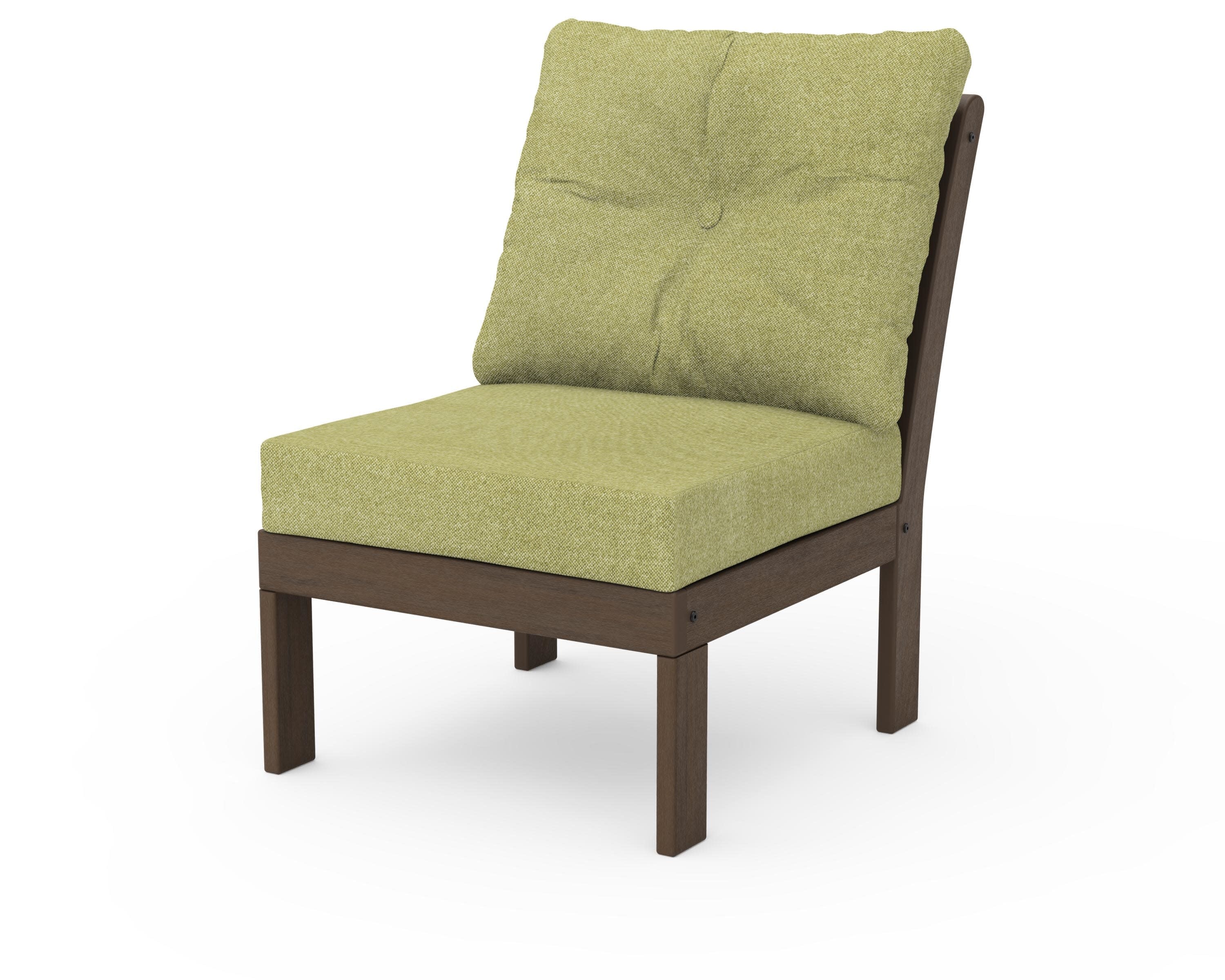 Vineyard Modular Armless Chair in Kona / Chartreuse Boucle