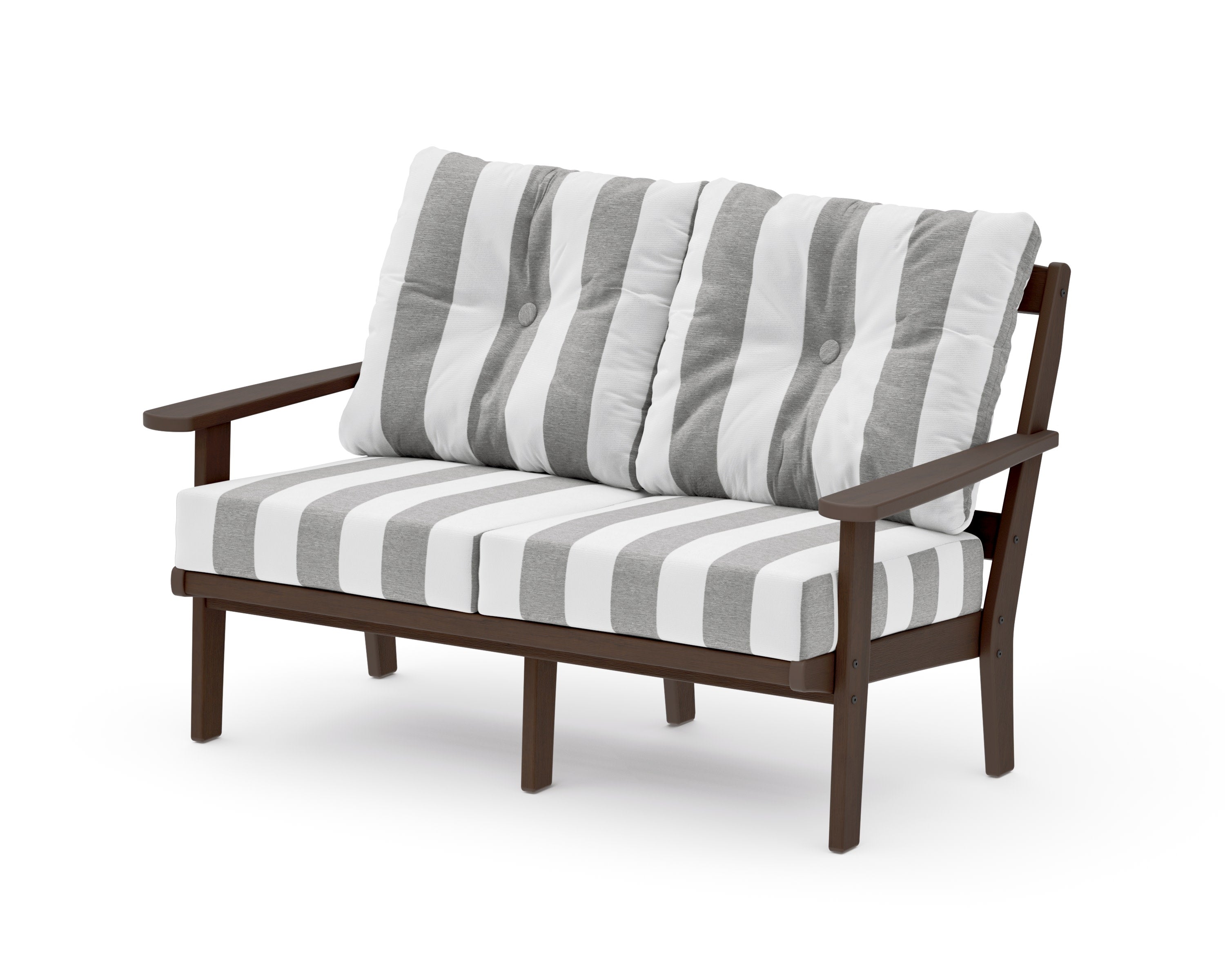 Mission Deep SeatingLoveseat in Kona / Cabana Stripe Grey Mist