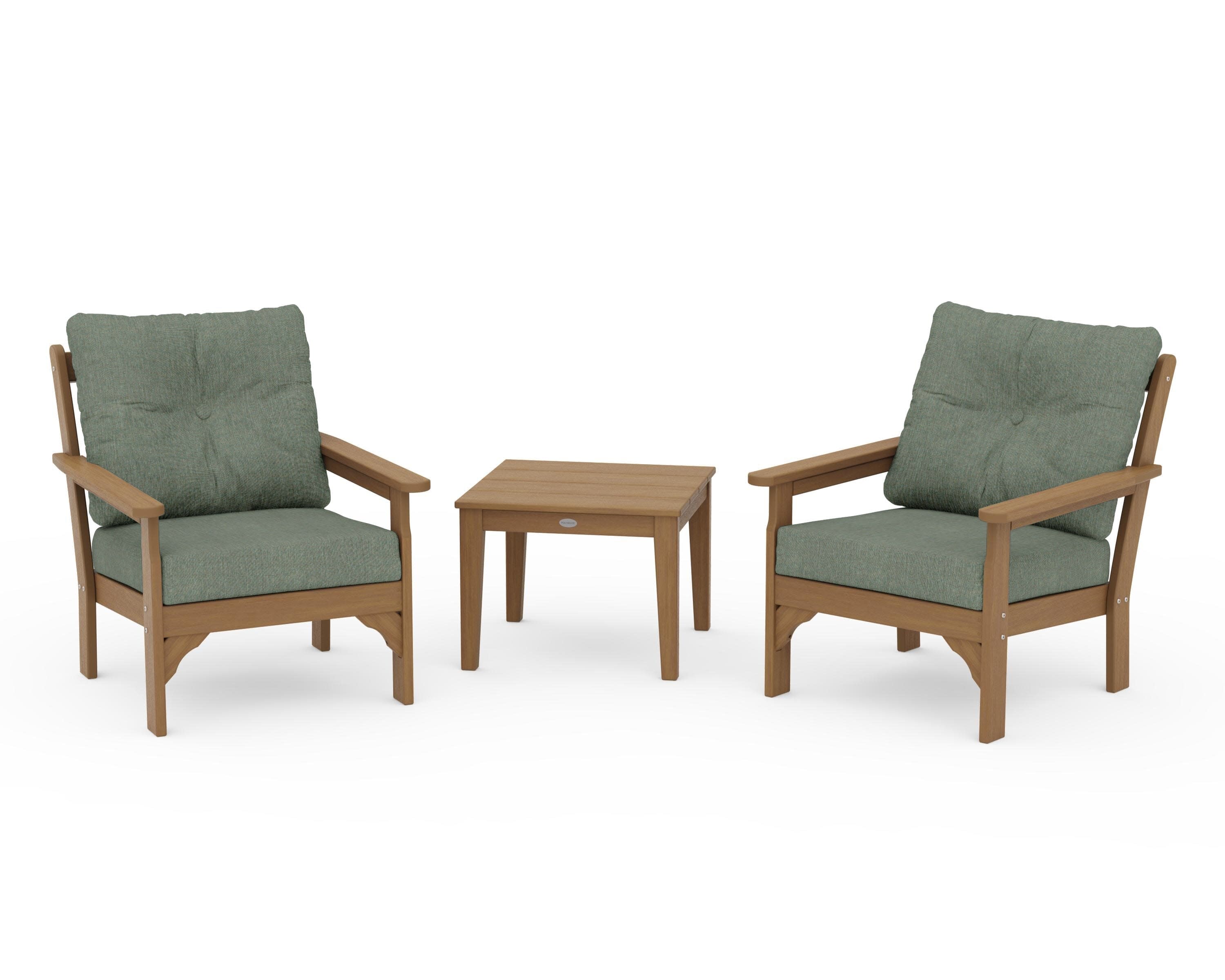 Vineyard 3-Piece Deep Seating Set in Natural / Cast Sage