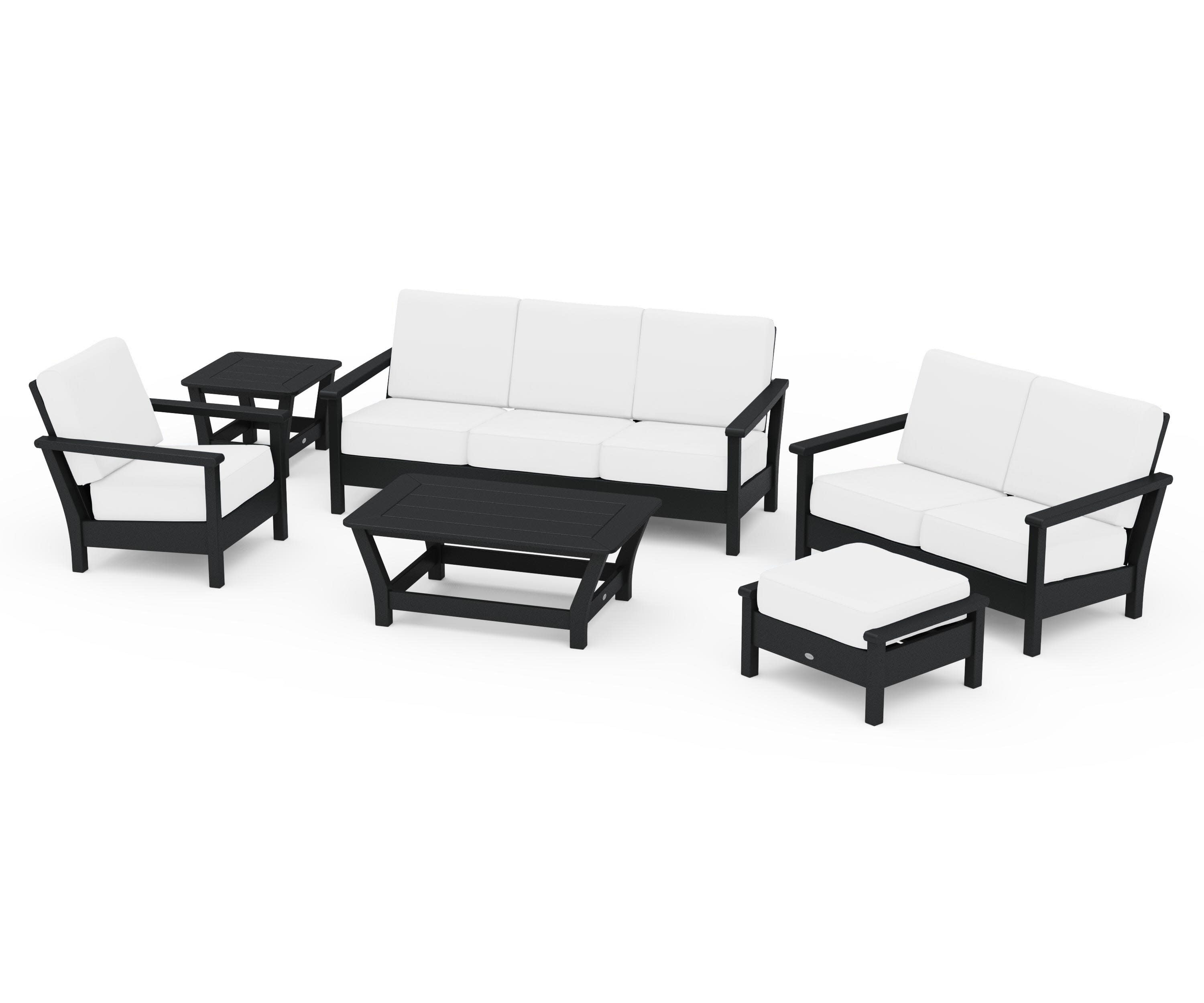 Harbour 6-Piece Outdoor Living Set in Black / Natural