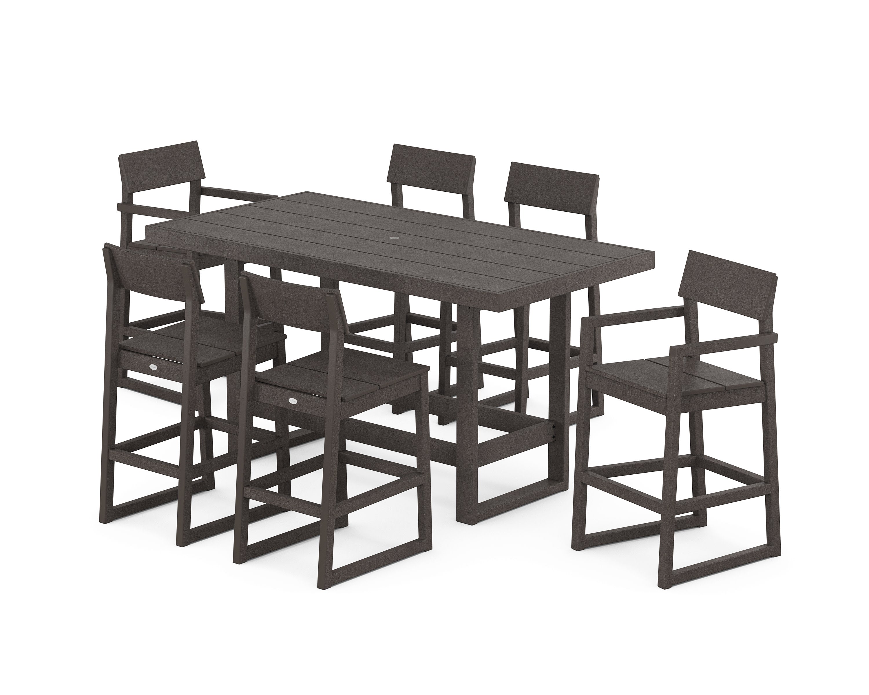 EDGE 7-Piece Bar Table Set in Vintage Coffee