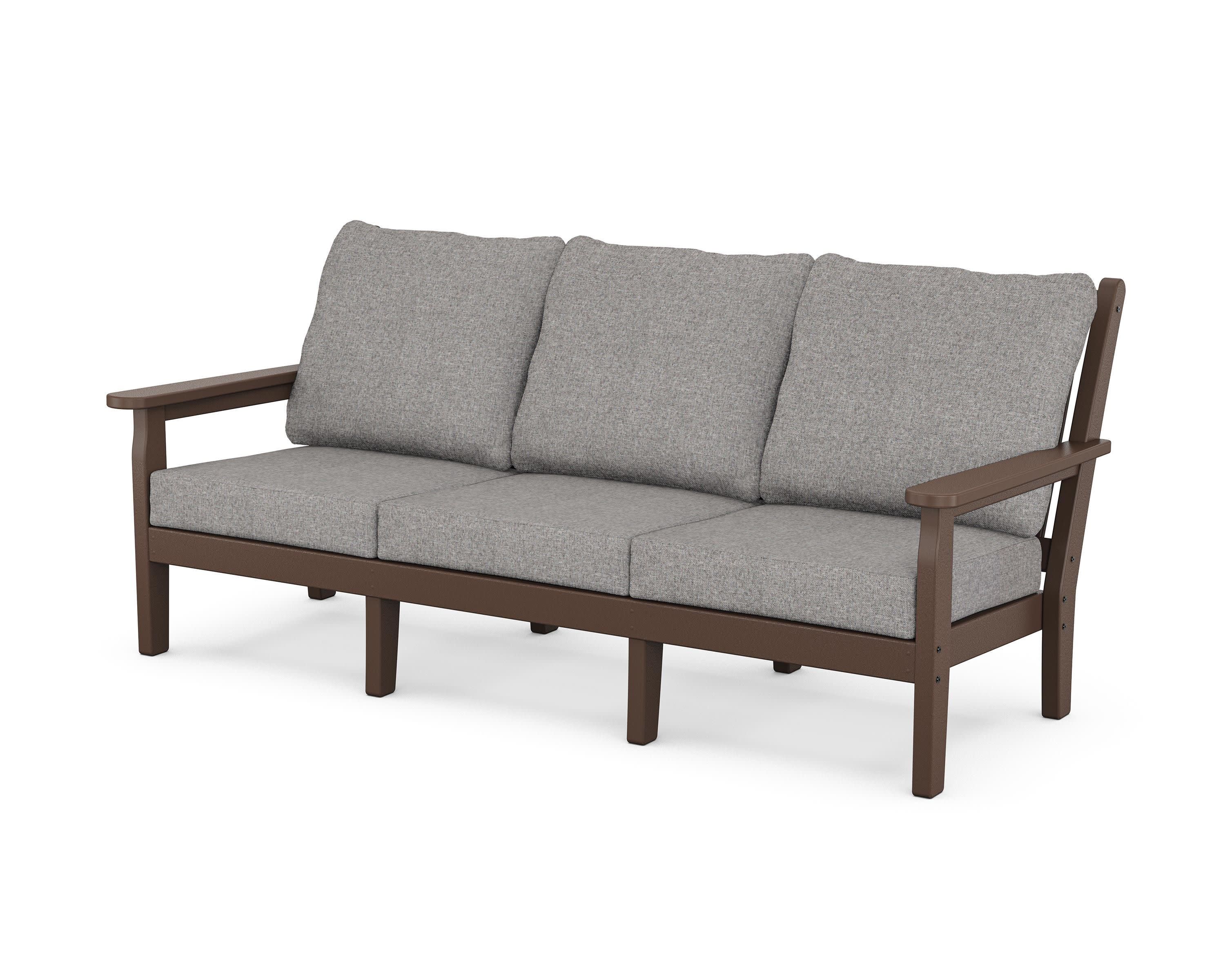 Chippendale Deep Seating Sofa in Mahogany / Grey Mist