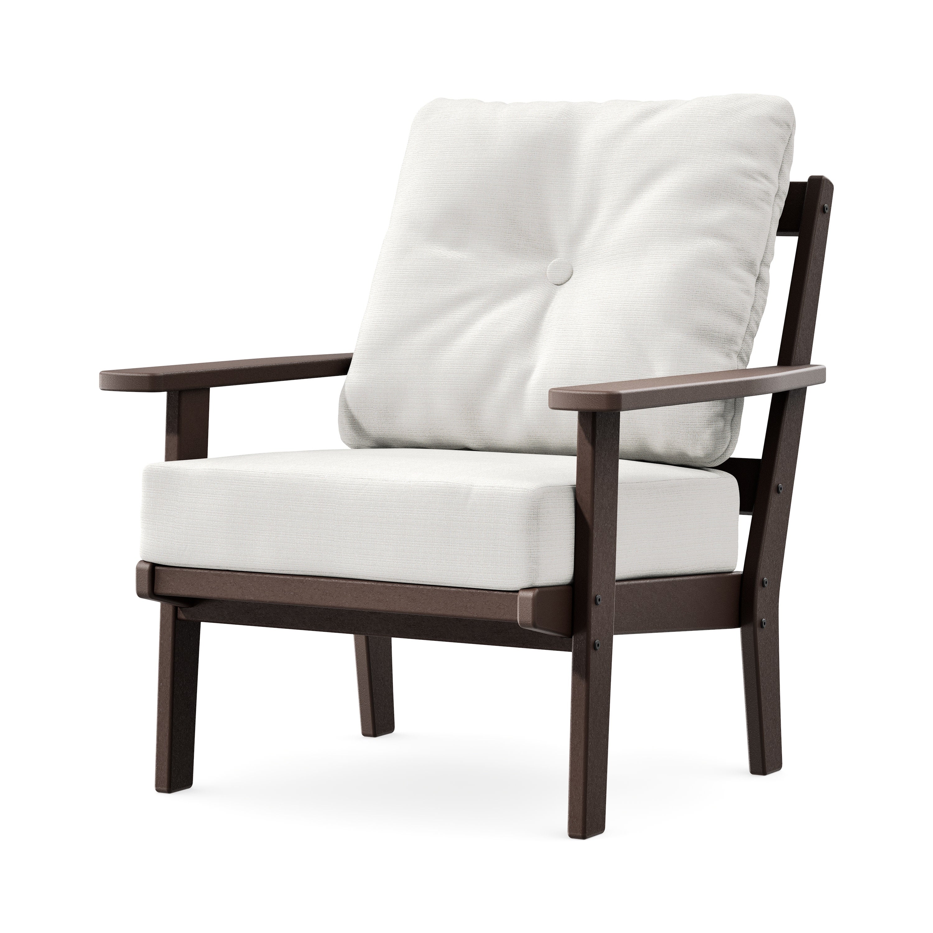 Prairie Deep Seating Chair in Mahogany / Natural Linen