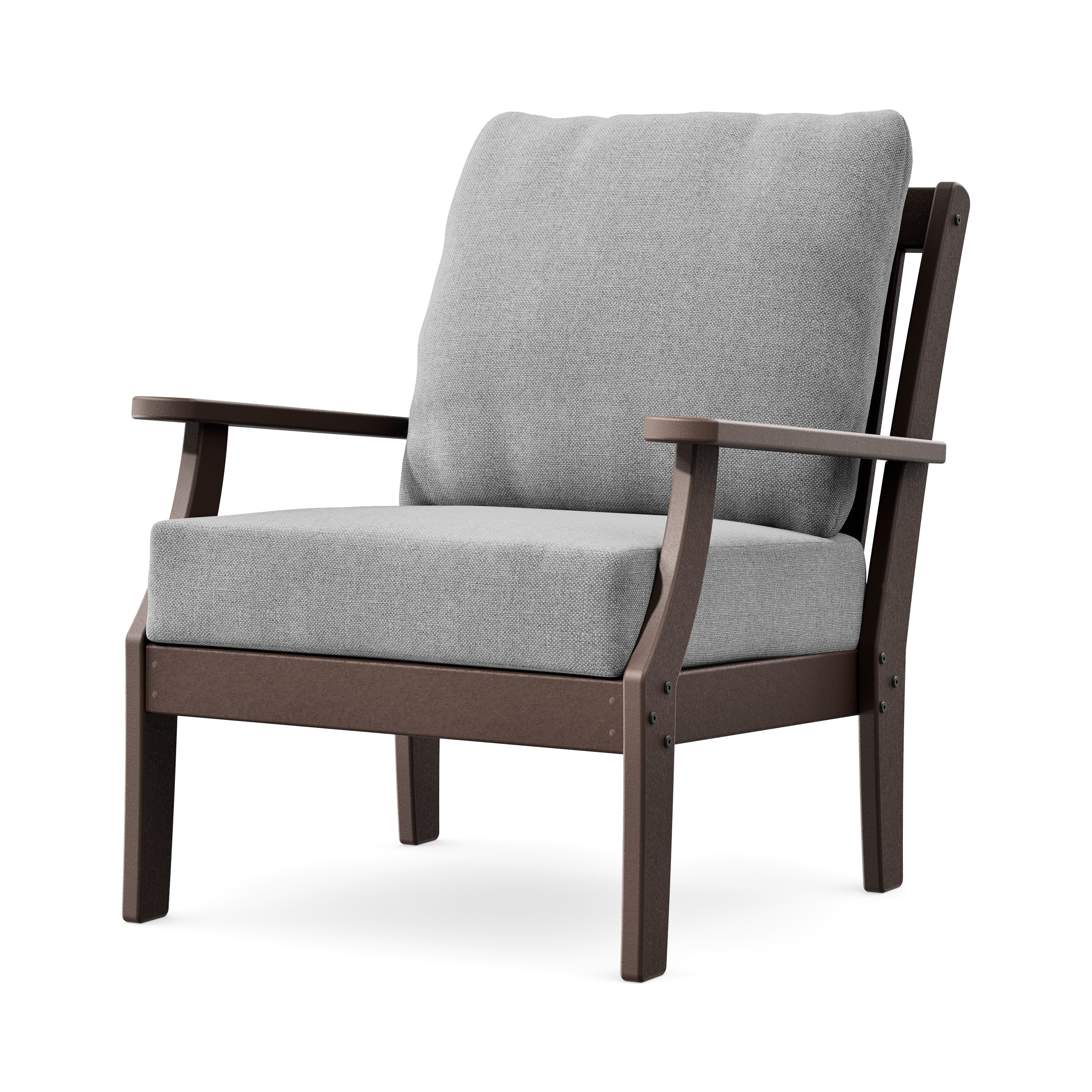 Braxton Deep Seating Chair in Mahogany / Grey Mist