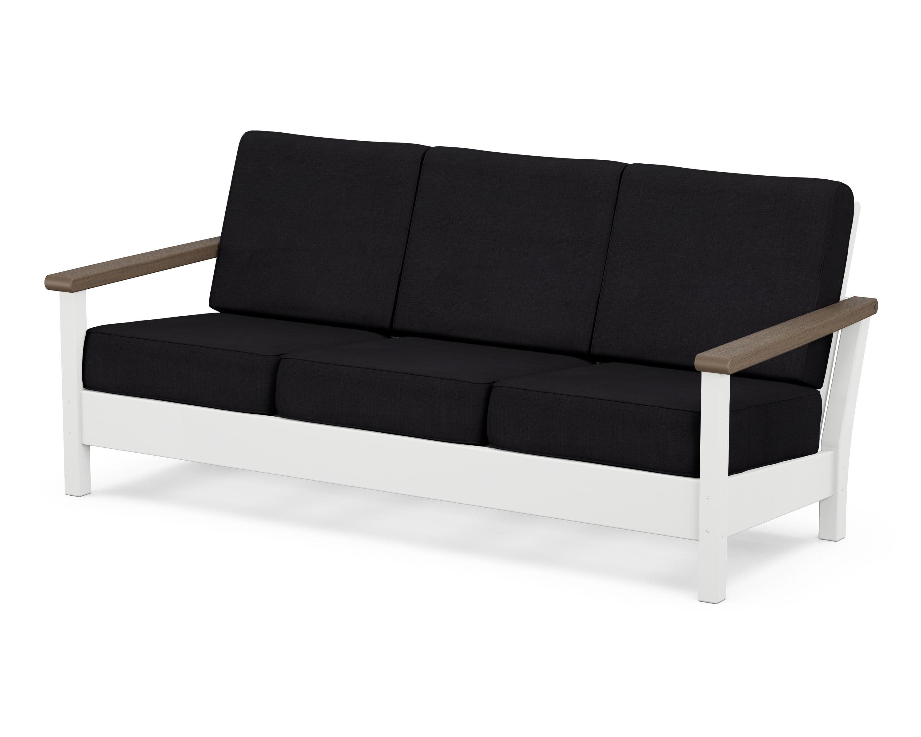 Harbour Deep Seating Sofa in White / Kona / Midnight Linen