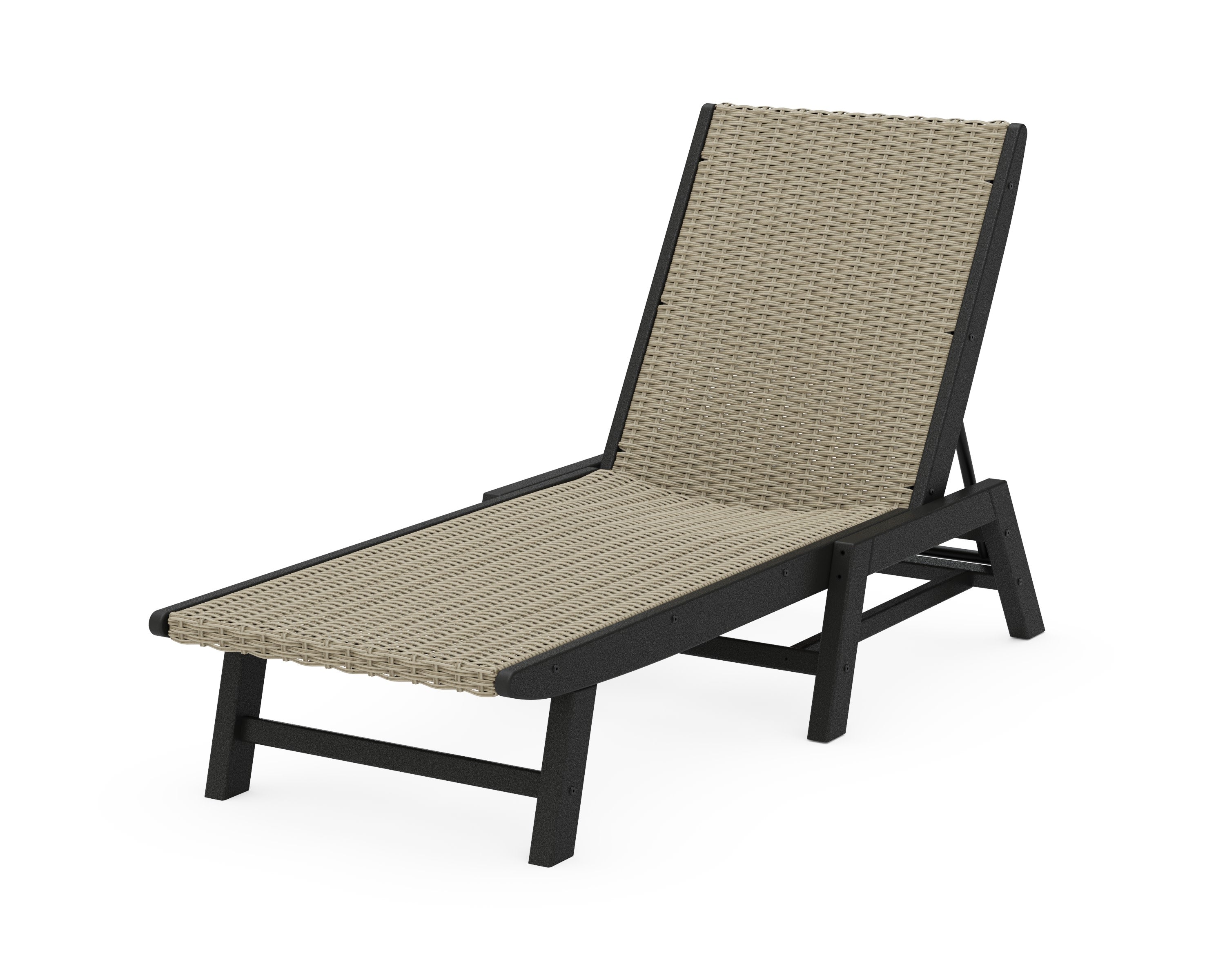 Coastal Woven Chaise in Black / Dune Grass