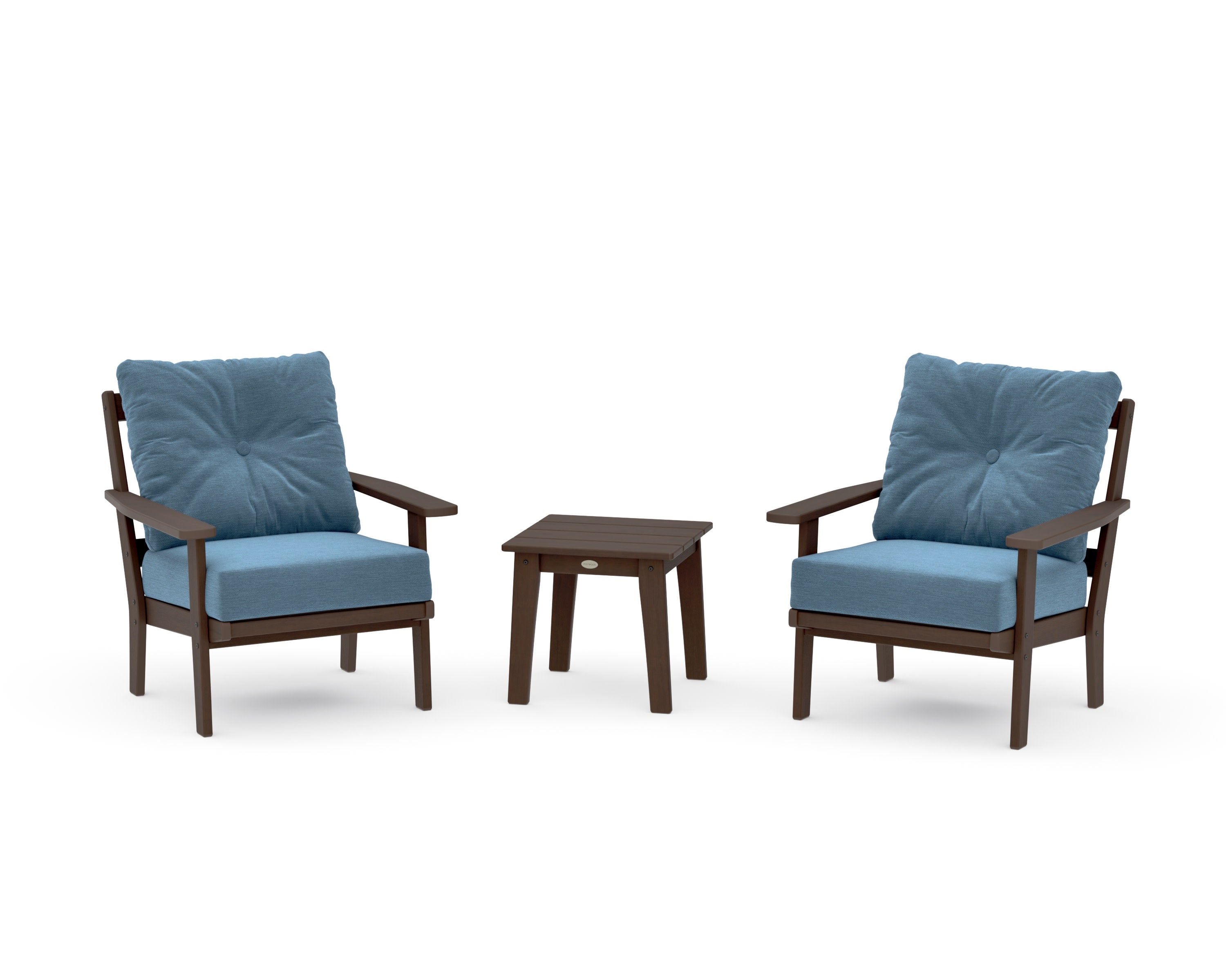 Prairie 3-Piece Deep Seating Set in Kona / Sky Blue