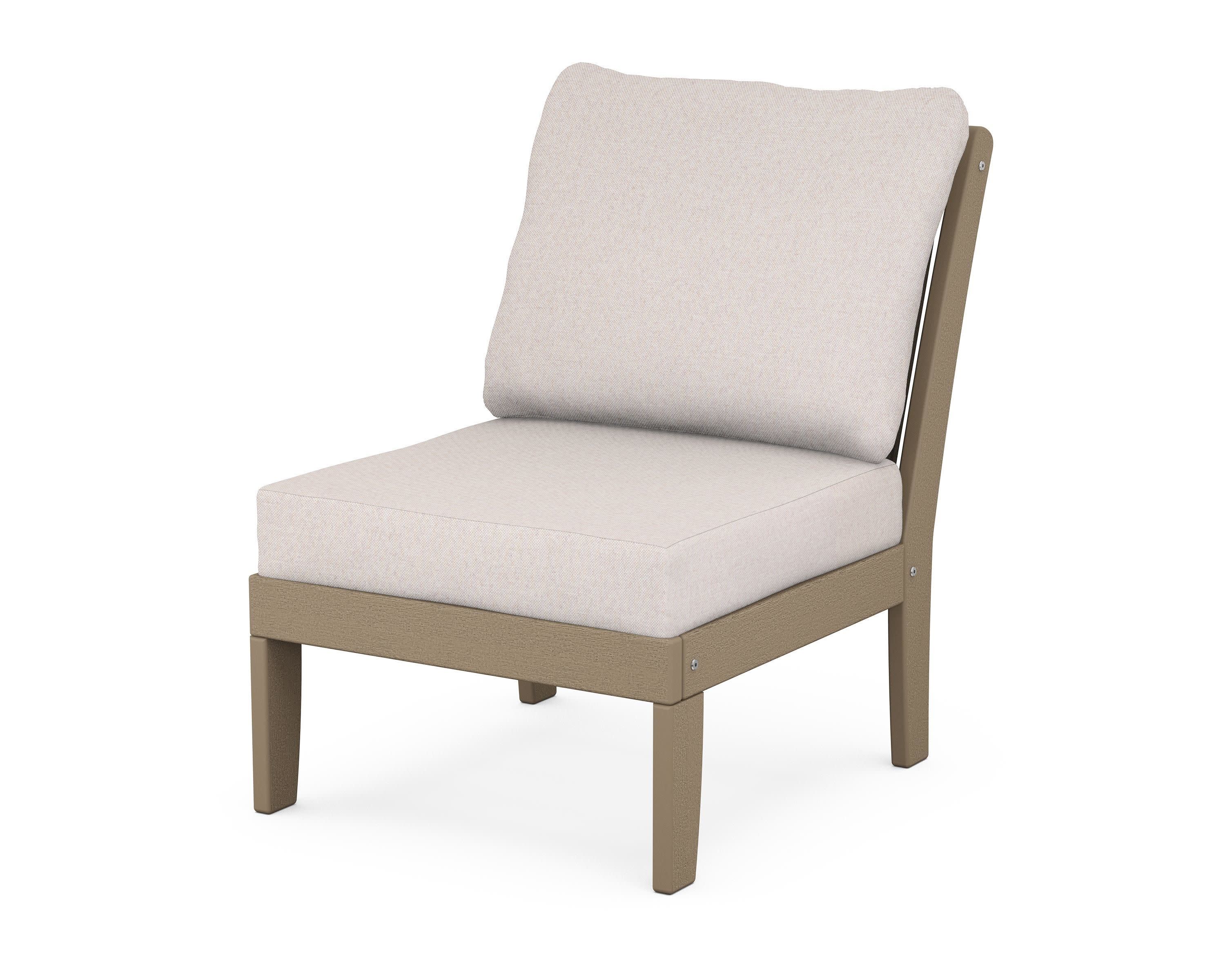 Braxton Modular Armless Chair in Vintage Sahara / Dune Burlap