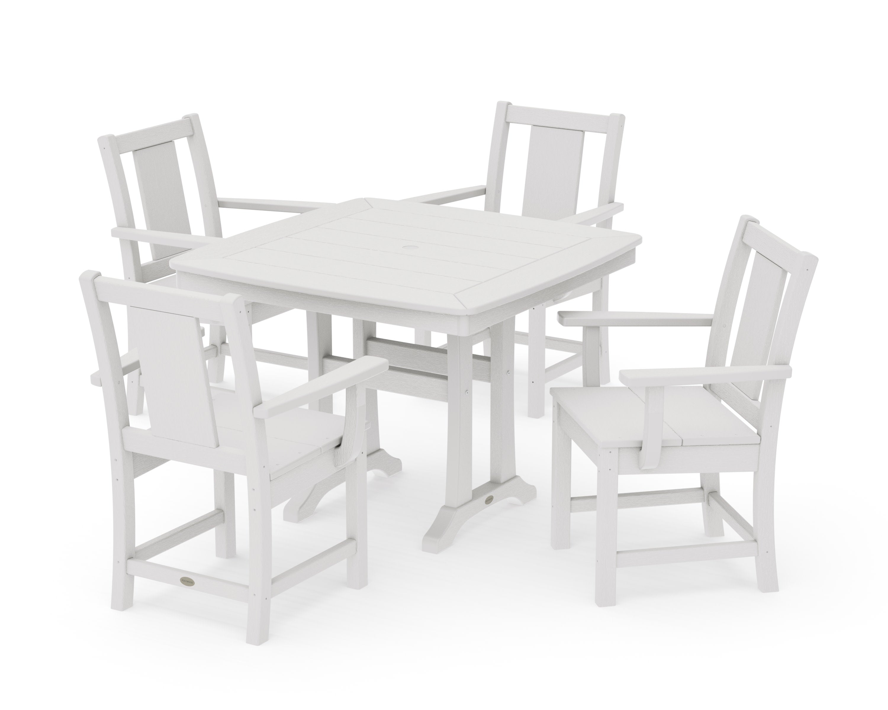 Prairie 5-Piece Dining Set with Trestle Legs in Vintage White