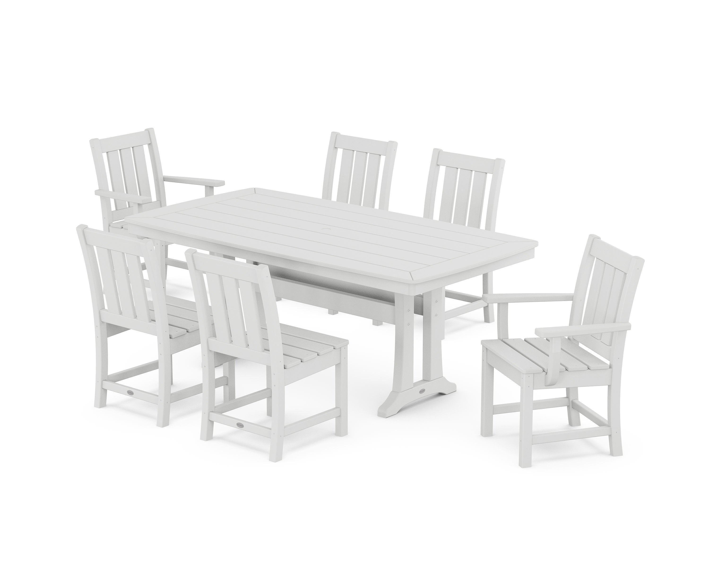 Oxford 7-Piece Dining Set with Trestle Legs in White