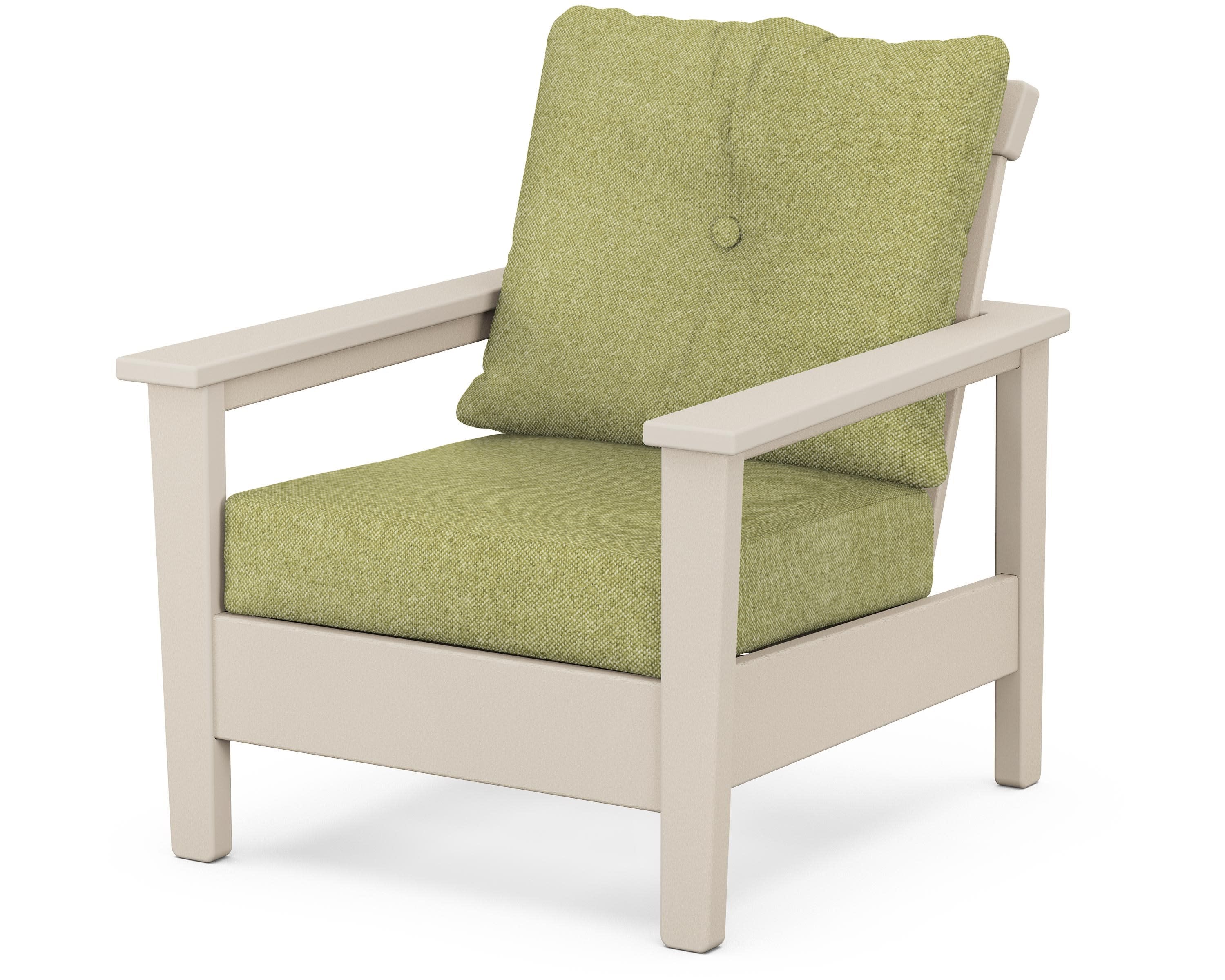 Prescott Deep Seating Chair in Sand / Chartreuse Boucle