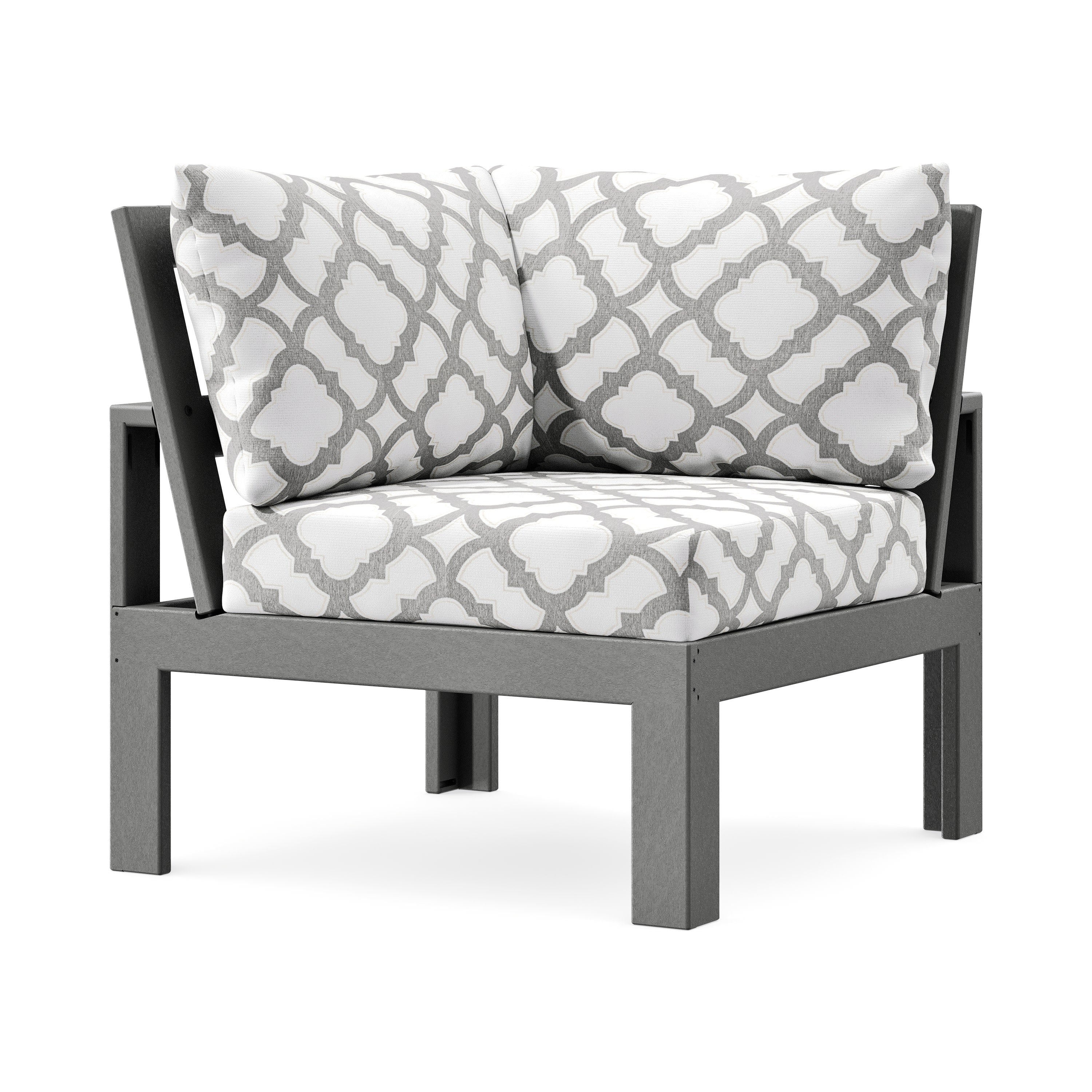 Modular Corner Chair in Slate Grey / Trellis Grey Mist