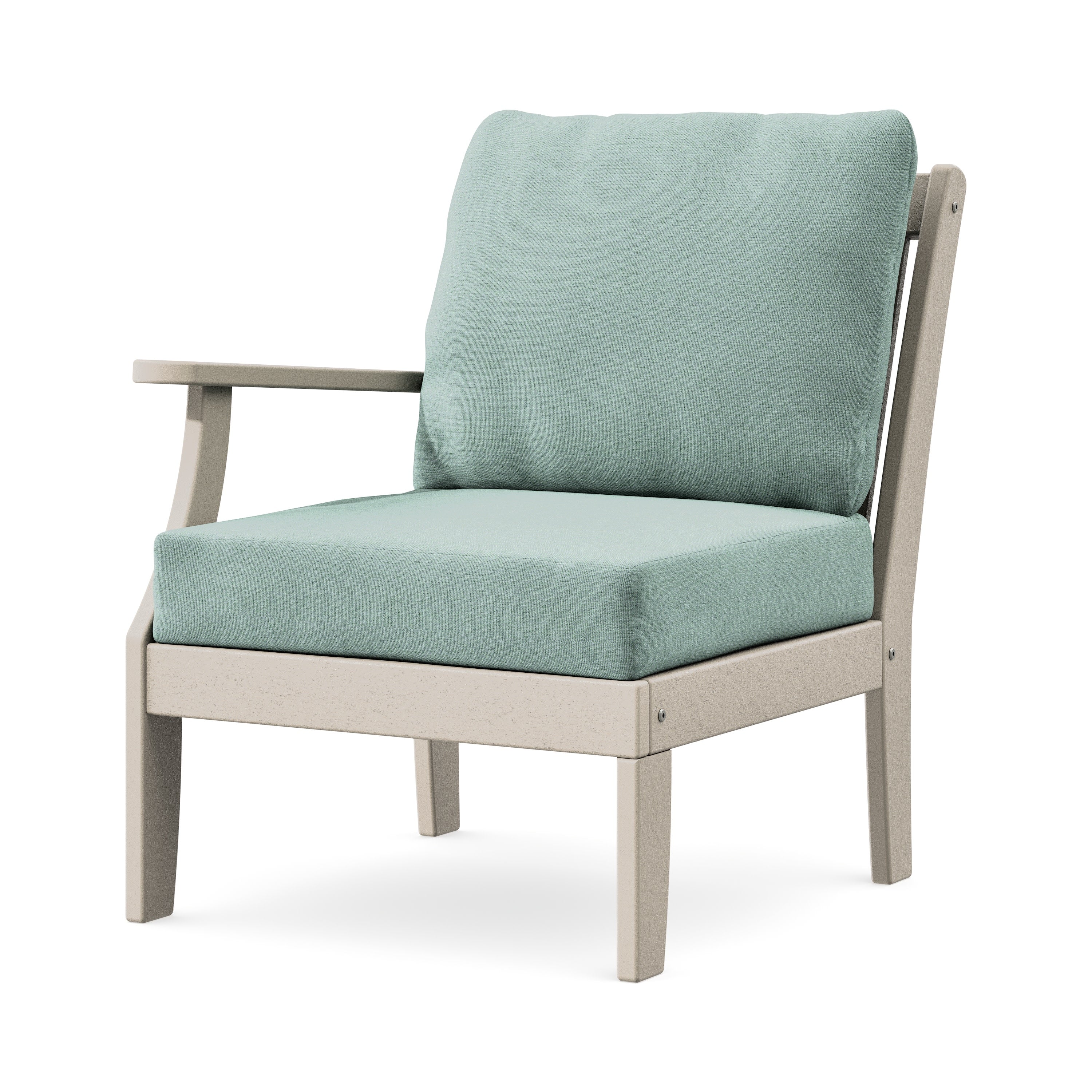 Braxton Modular Left Arm Chair in Sand / Glacier Spa
