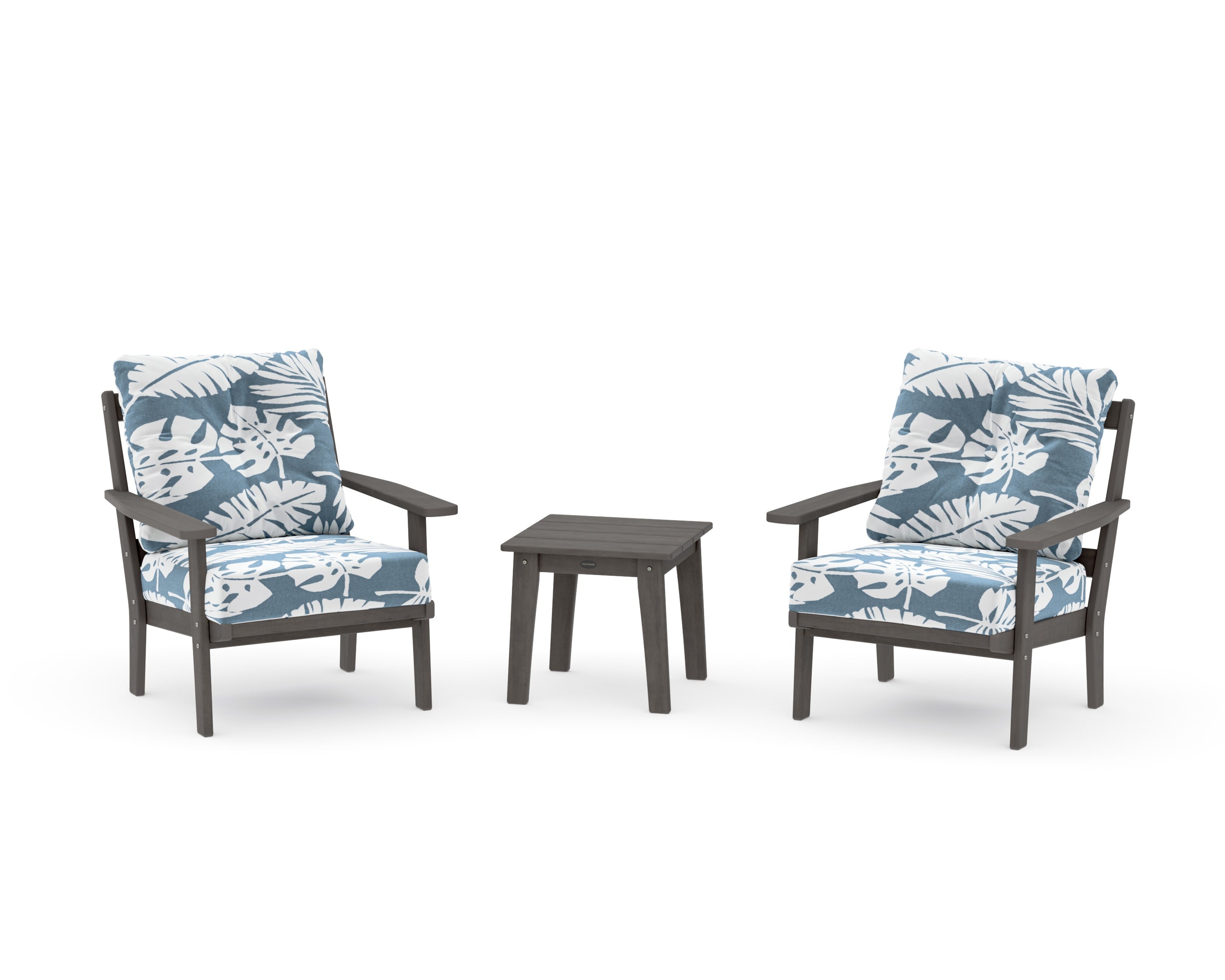 Oxford 3-Piece Deep Seating Set in Driftwood / Leaf Sky Blue