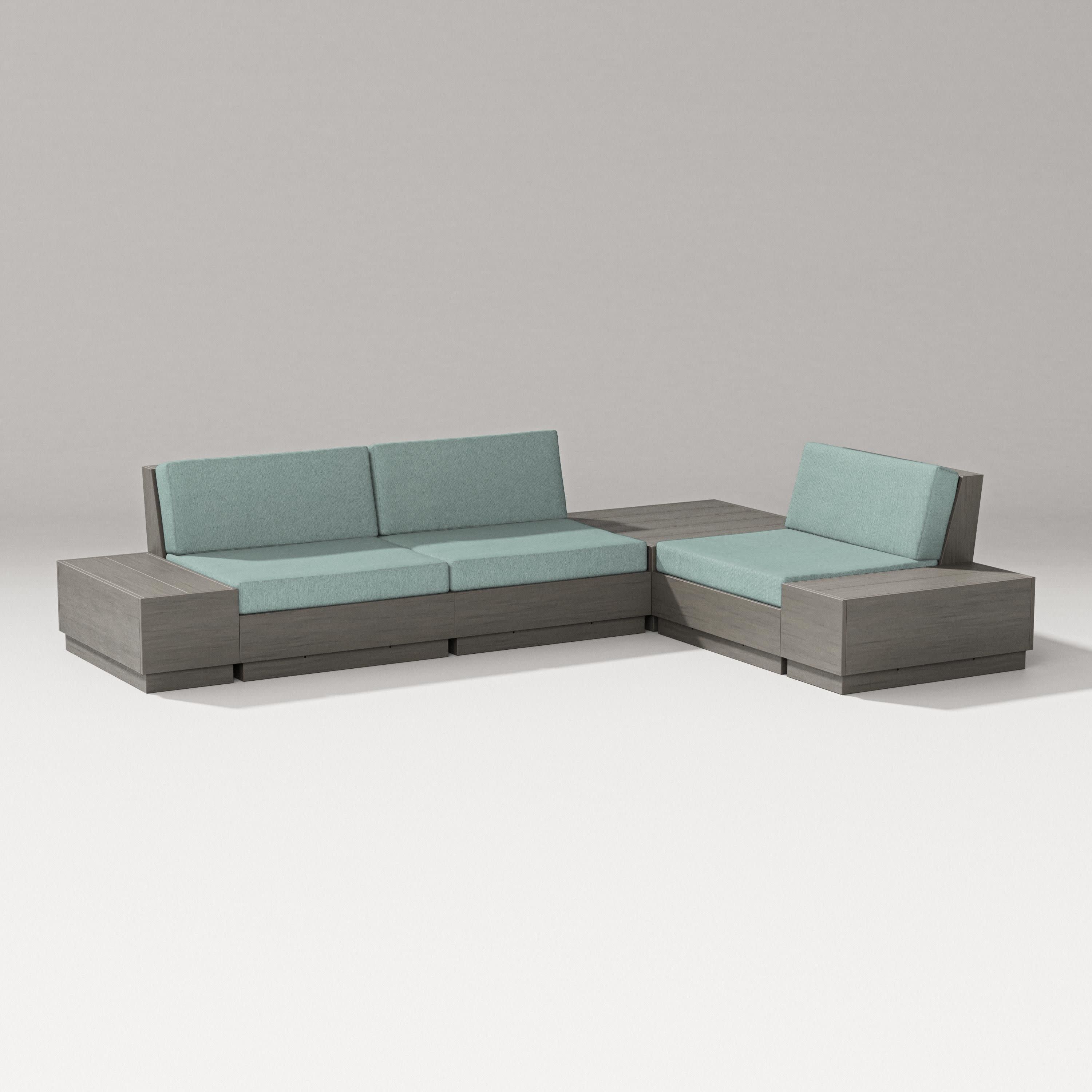Elevate 6-Piece Corner Sectional in Driftwood / Glacier Spa