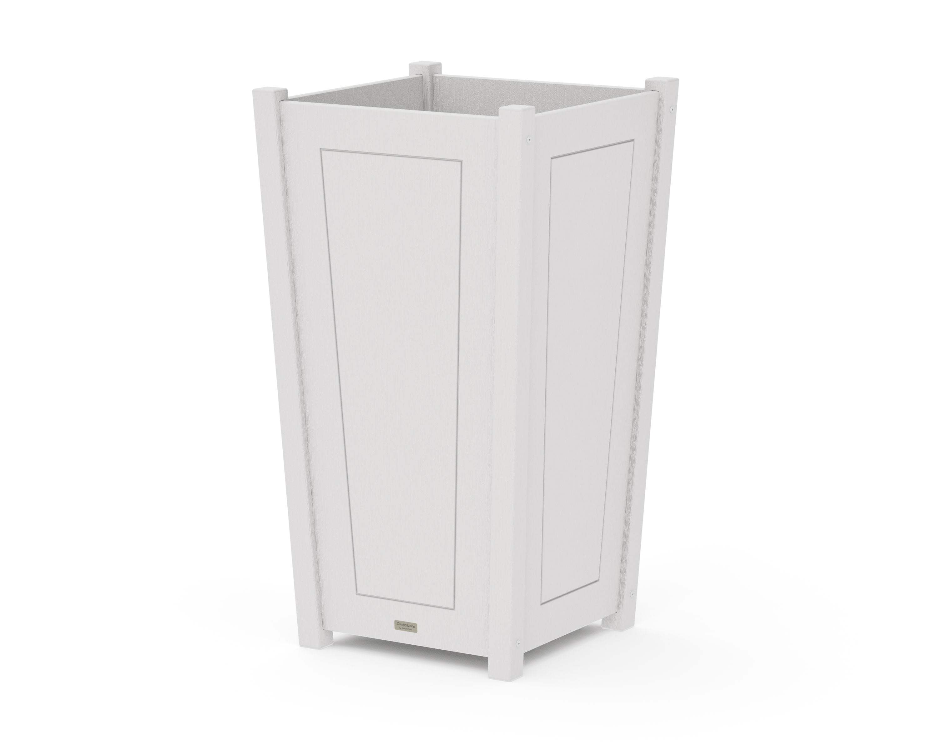 Country Living Large Tapered Square Tall Planter Box in Vintage White