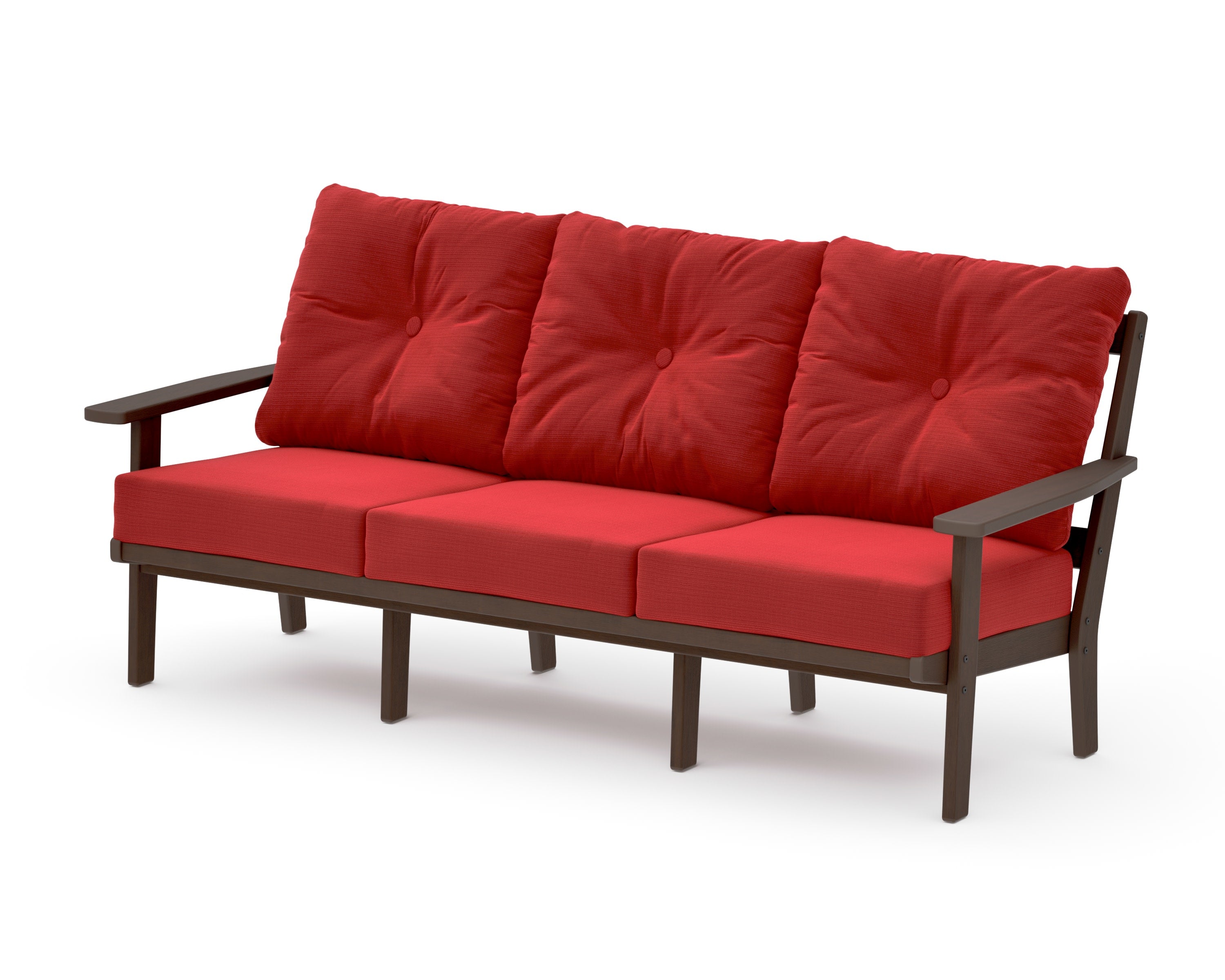 Oxford Deep Seating Sofa in Kona / Crimson Linen