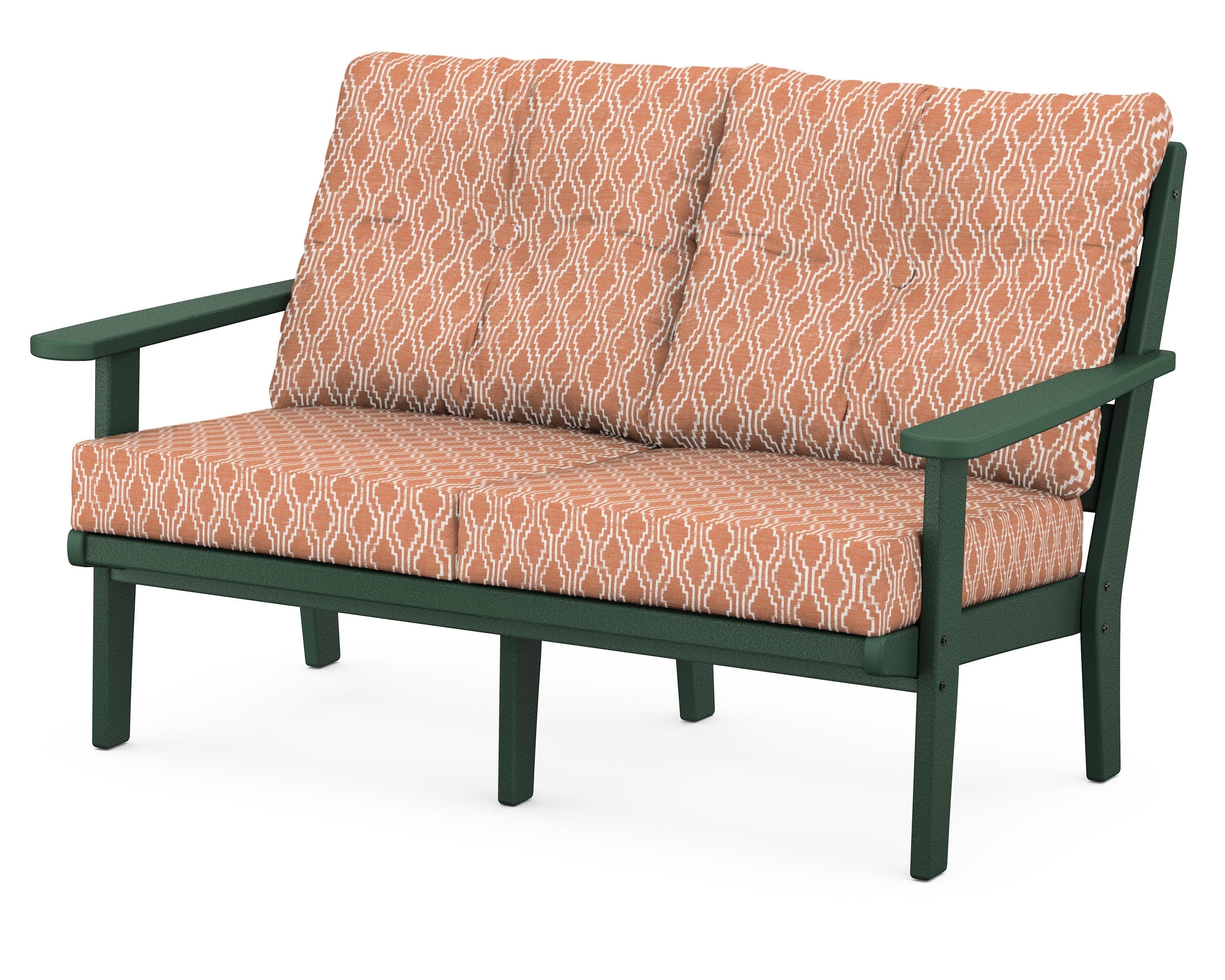 Lakeside Deep Seating Loveseat in Green / Solve Clay