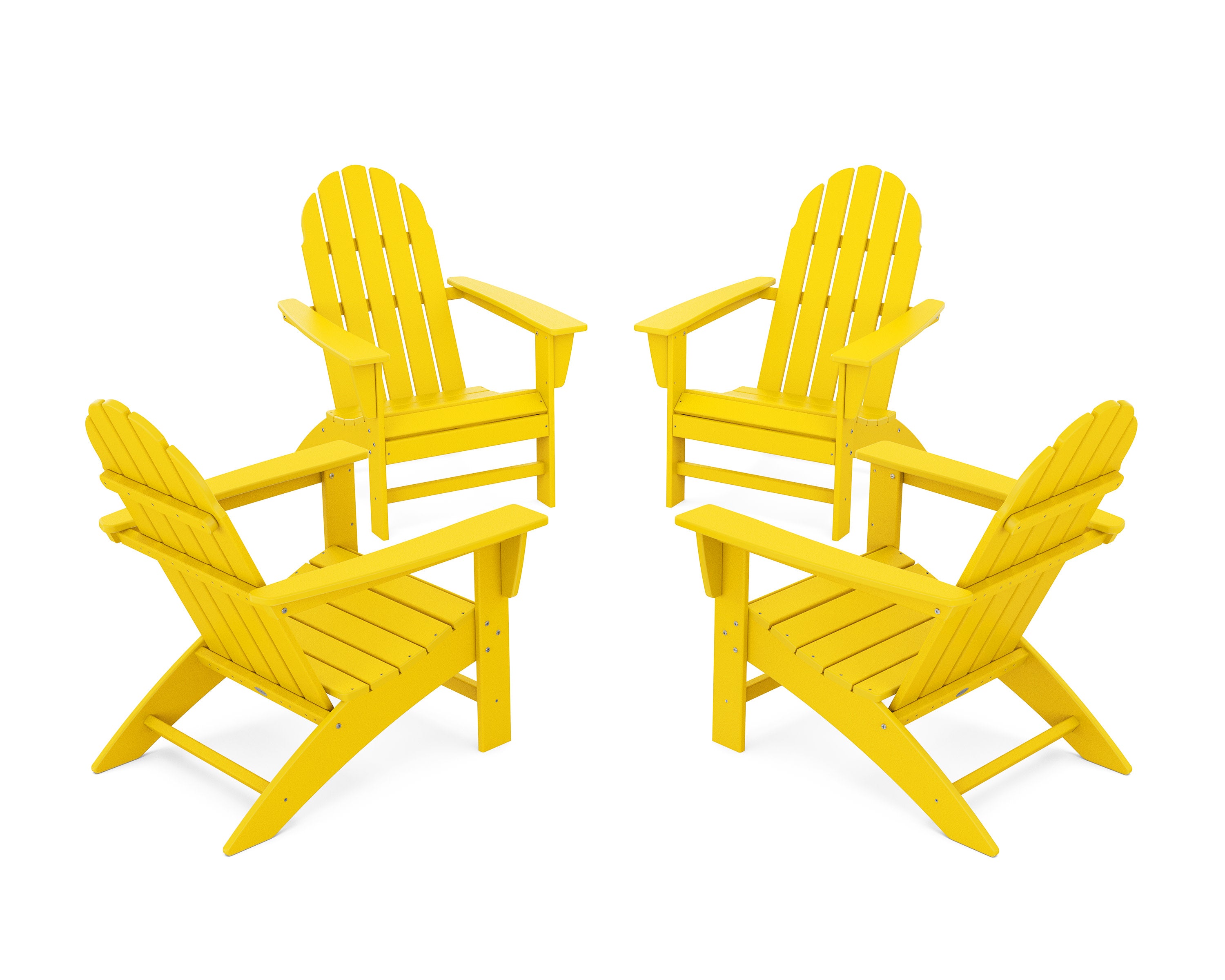 Vineyard 4-Piece Adirondack Conversation Set in Lemon