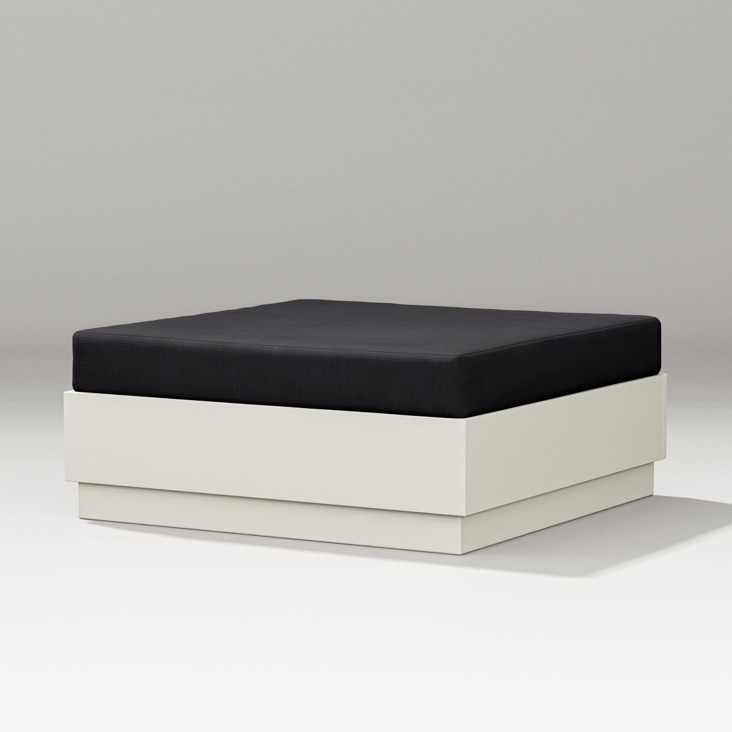 Elevate Lounge Ottoman in Vintage White / Midnight Linen